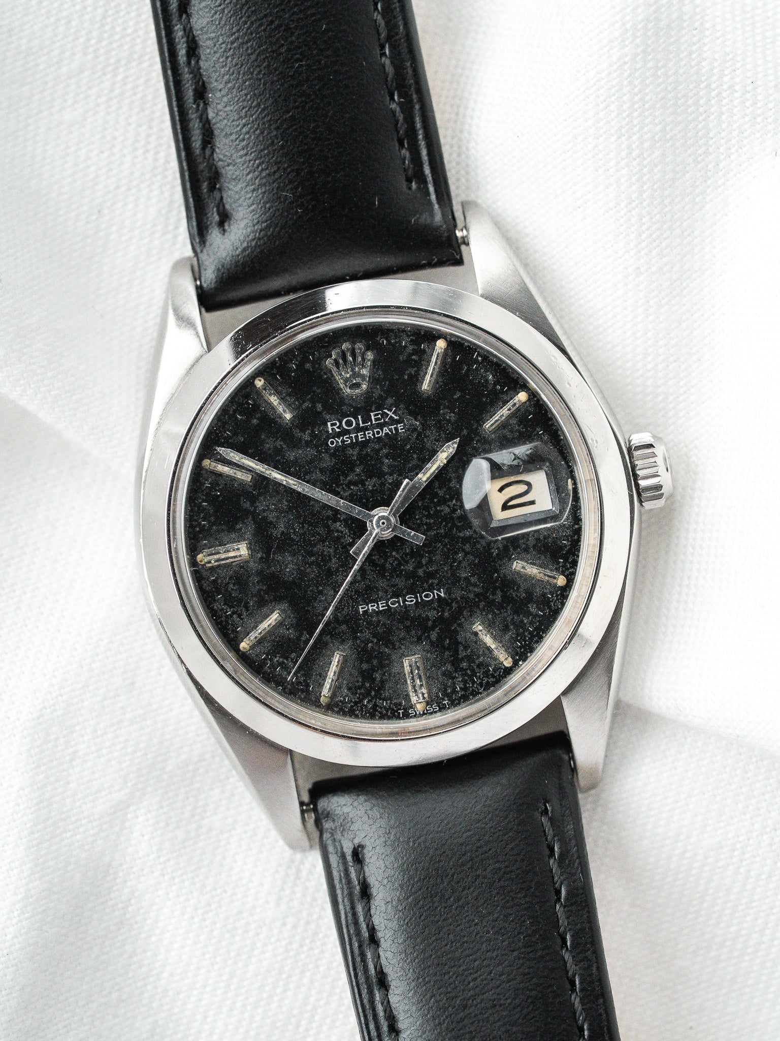 Rolex Oysterdate 6694 Watch — 黑色 Stardust 表盘 (1966) 