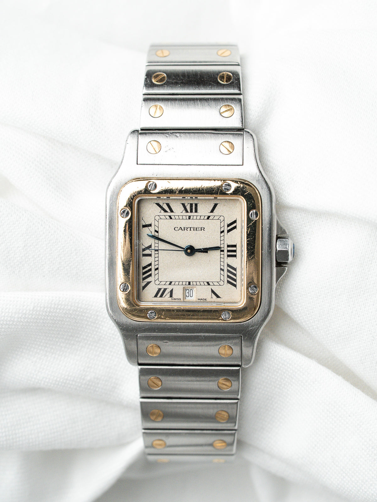 Cartier Santos Galbée 1879 ساعة — ذهب وفولاذ (1990s) 
