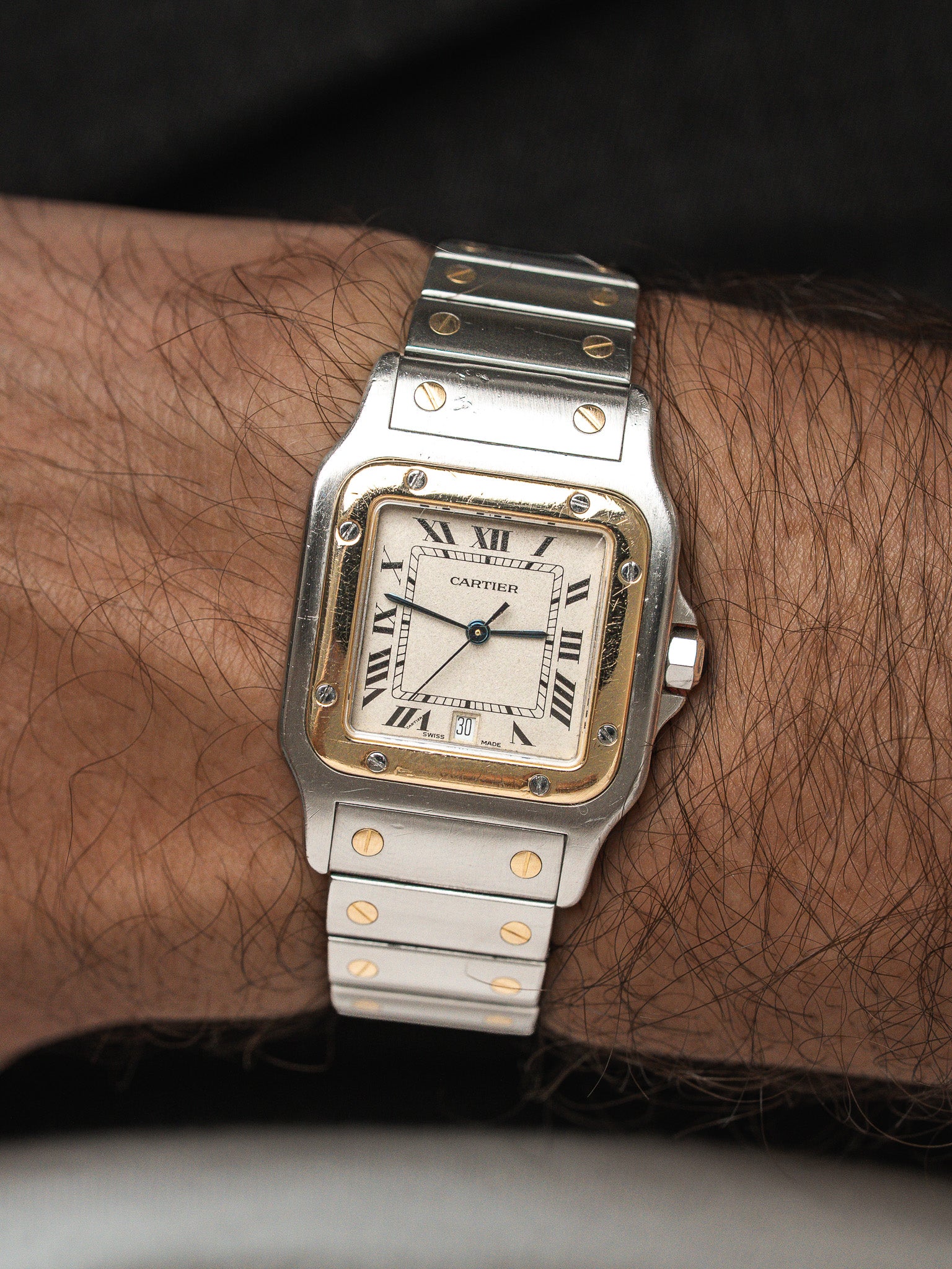 Cartier Santos Galbée 1879 ساعة — ذهب وفولاذ (1990s) 