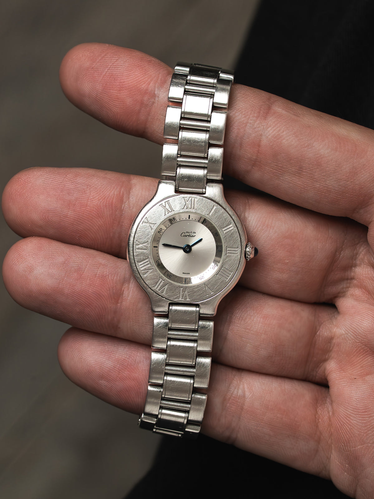 Omega Genève Watch 21 Ref. 1340 Stahl — Lünette mit römischen Ziffern (1990s) 