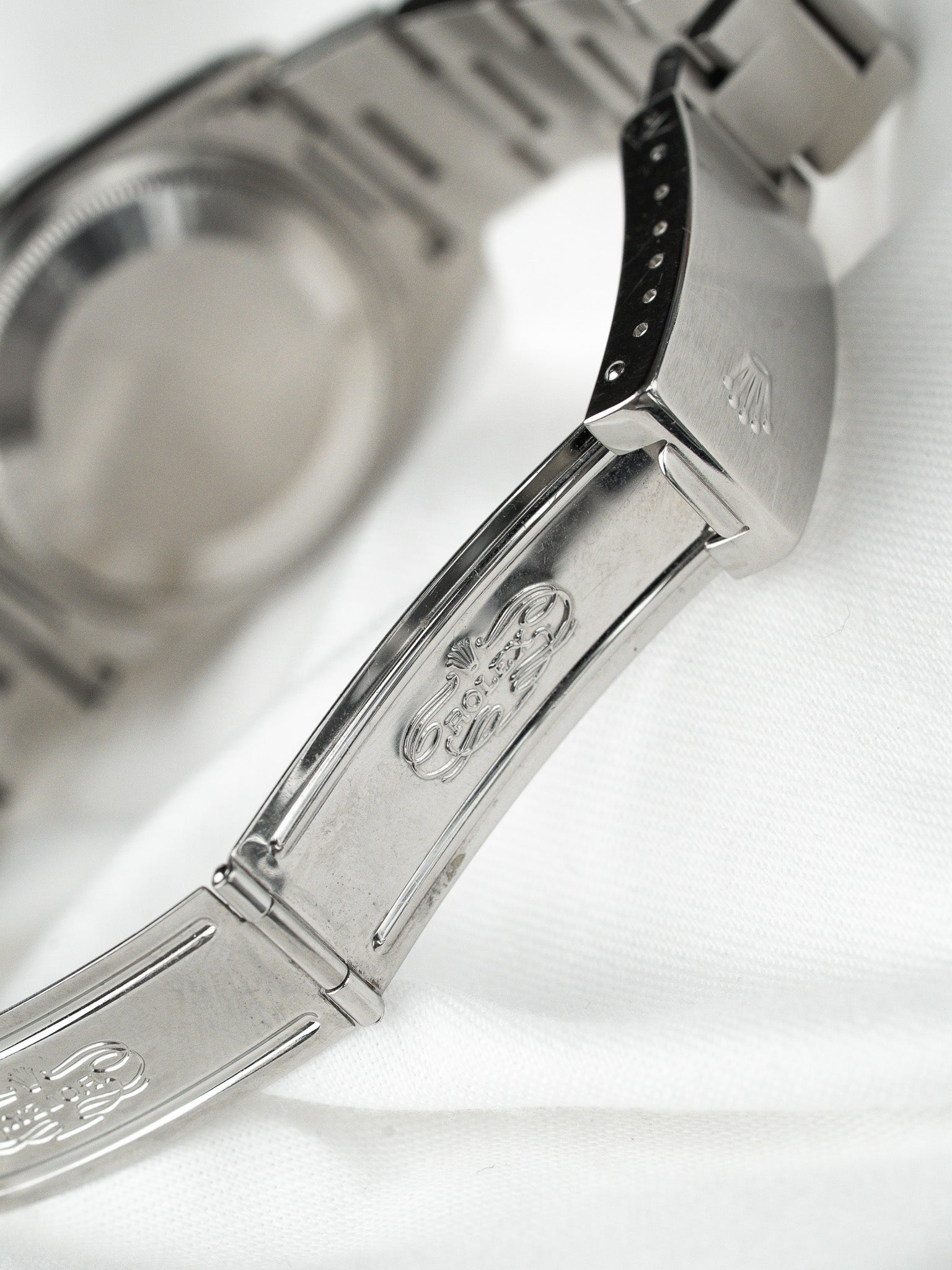 Rolex Air-King Watch 14000 Acero — Esfera plateada patinada (1991) 