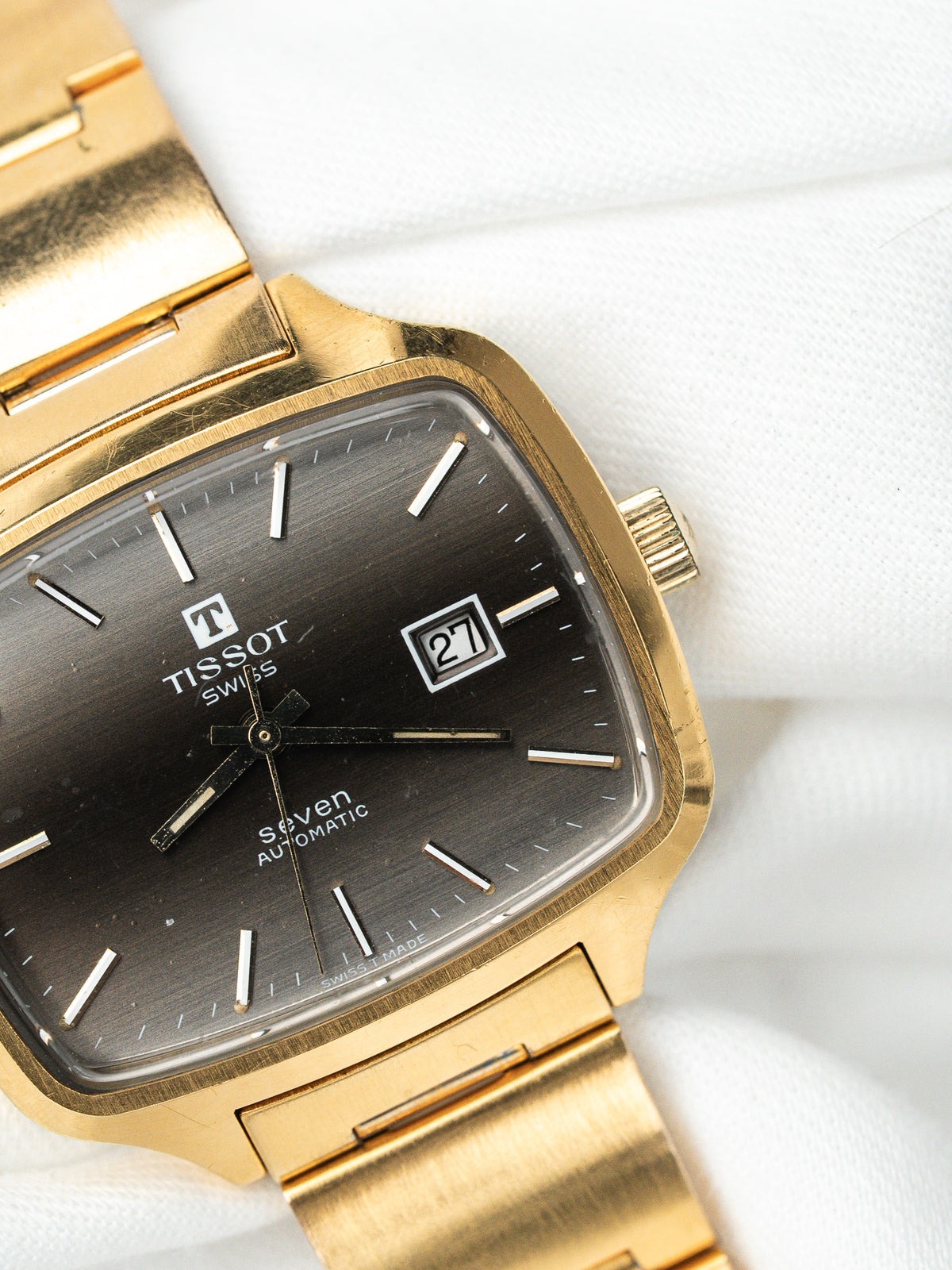 Montre Tissot Seven Automatique — Boîtier TV Taupe (1970s)