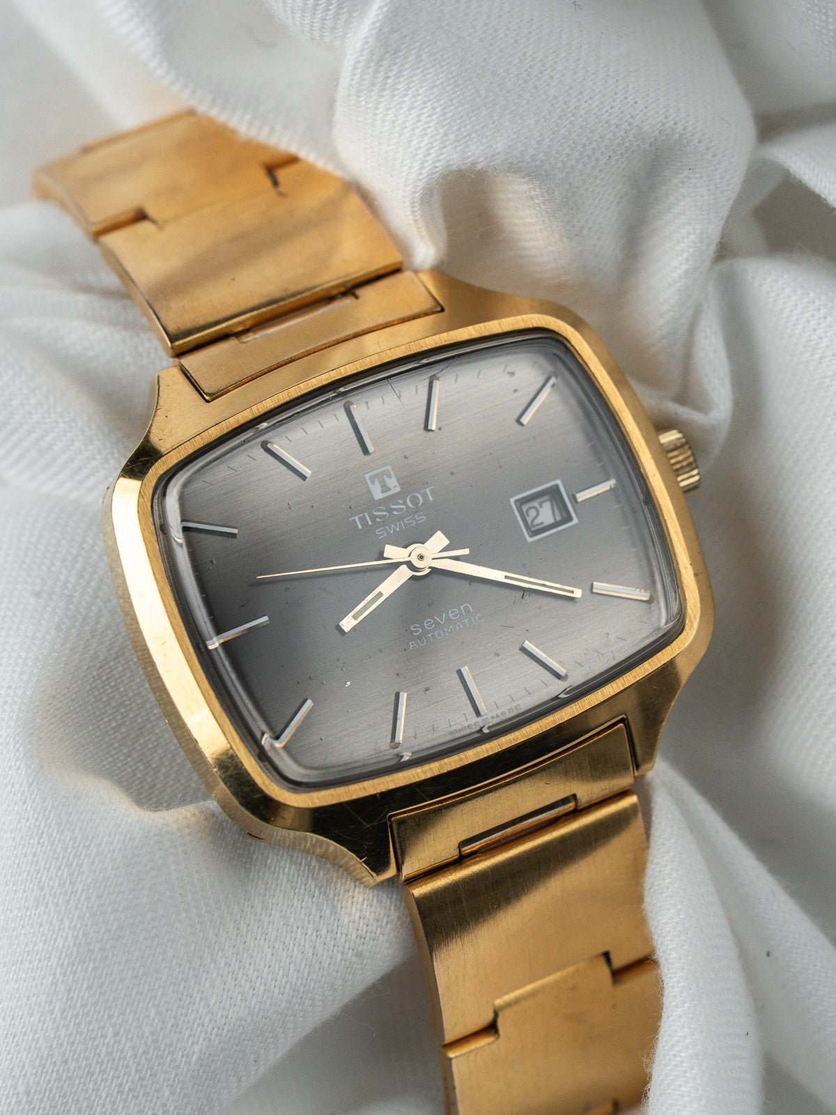 Montre Tissot Seven Automatique — Boîtier TV Taupe (1970s)