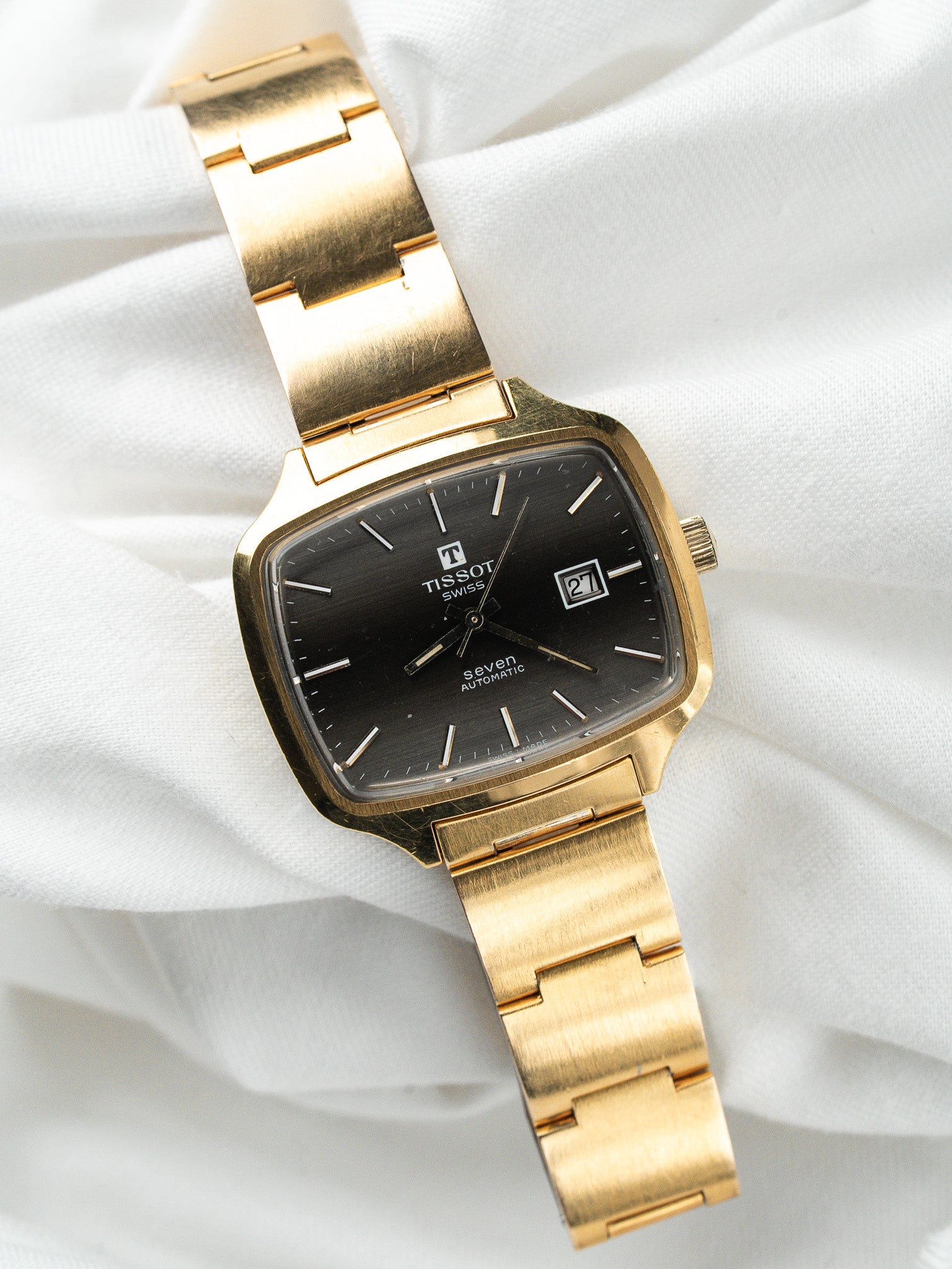 Montre Tissot Seven Automatique — Boîtier TV Taupe (1970s)