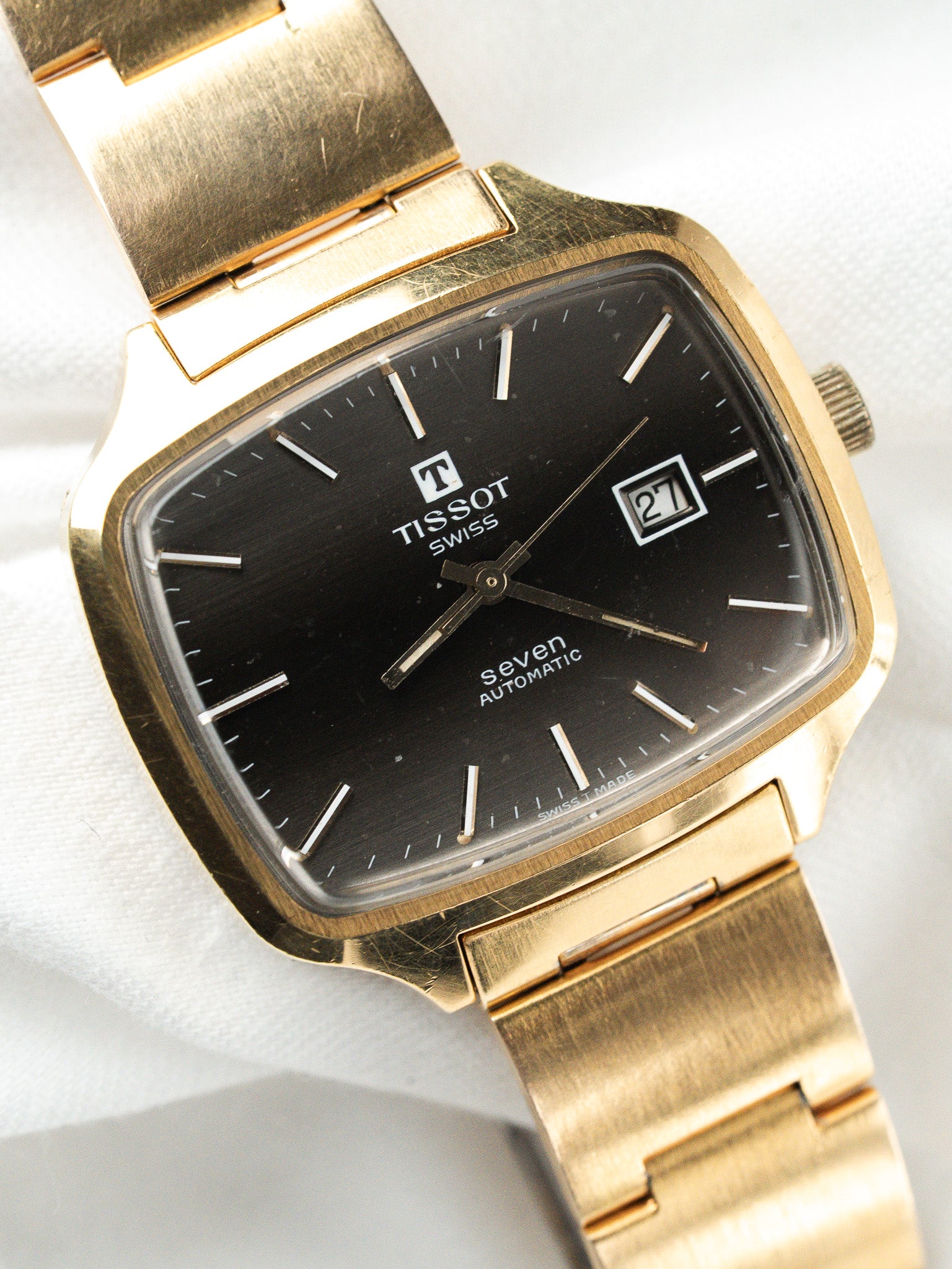 Montre Tissot Seven Automatique — Boîtier TV Taupe (1970s)