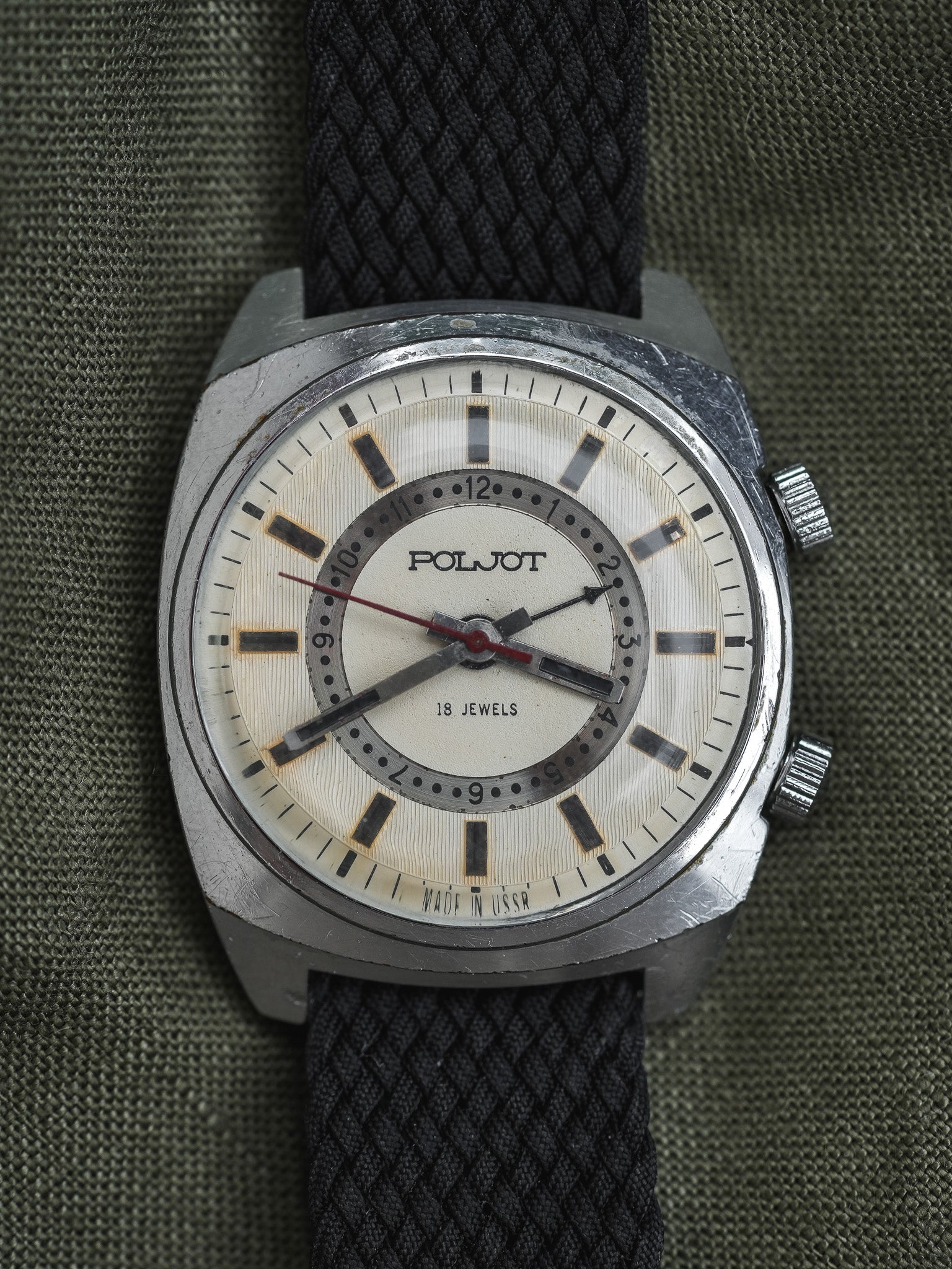 Poljot - Double Index Alarme Acier - 1970s