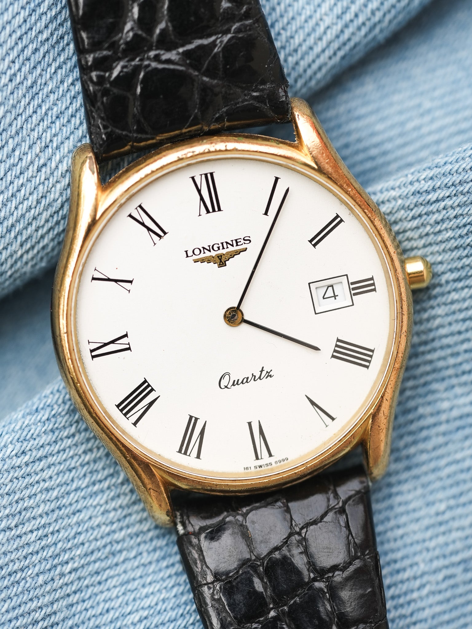 Longines - Dress Watch Date cadran blanc romain - 1980s
