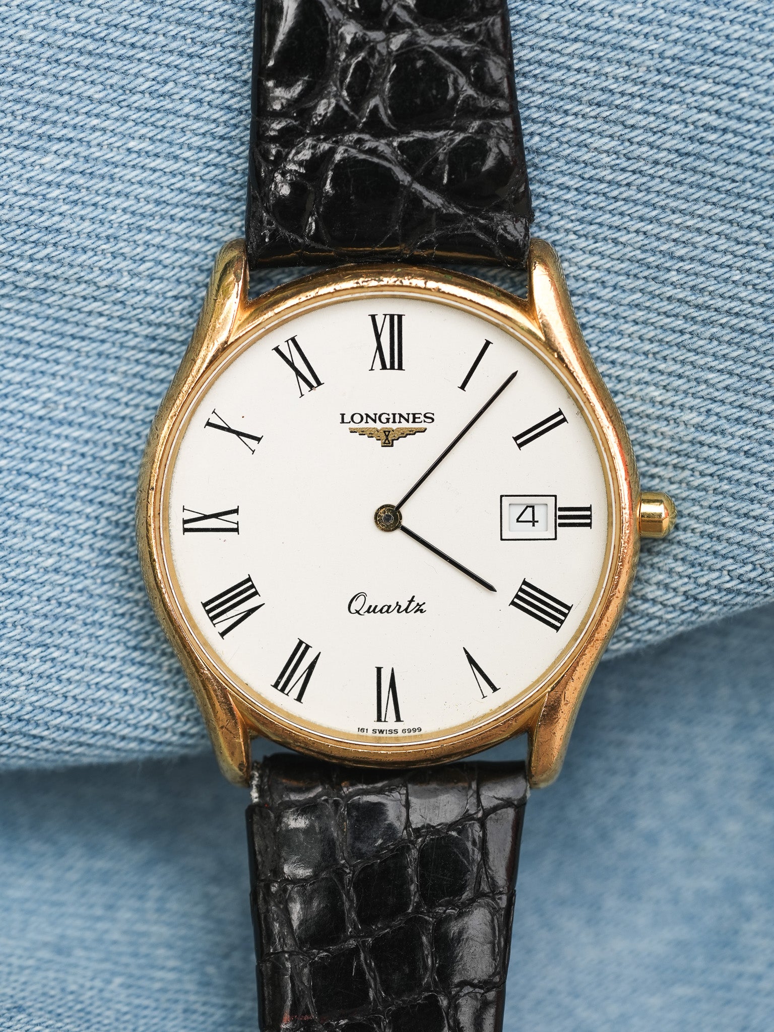 Longines - Dress Watch Date cadran blanc romain - 1980s