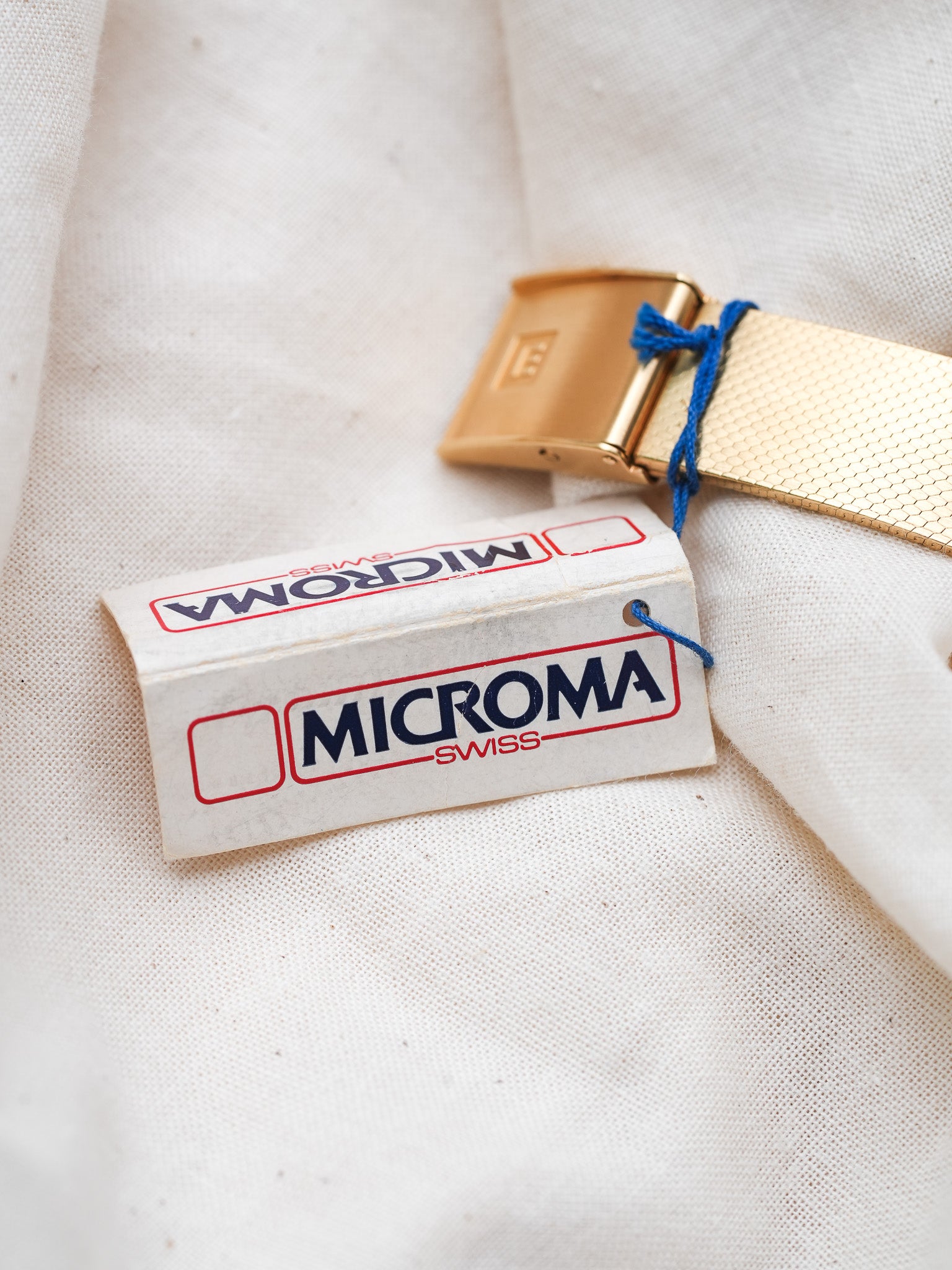 Microma Swiss - سوار مدمج بالذهب مع التاريخ - NOS - 1980s 