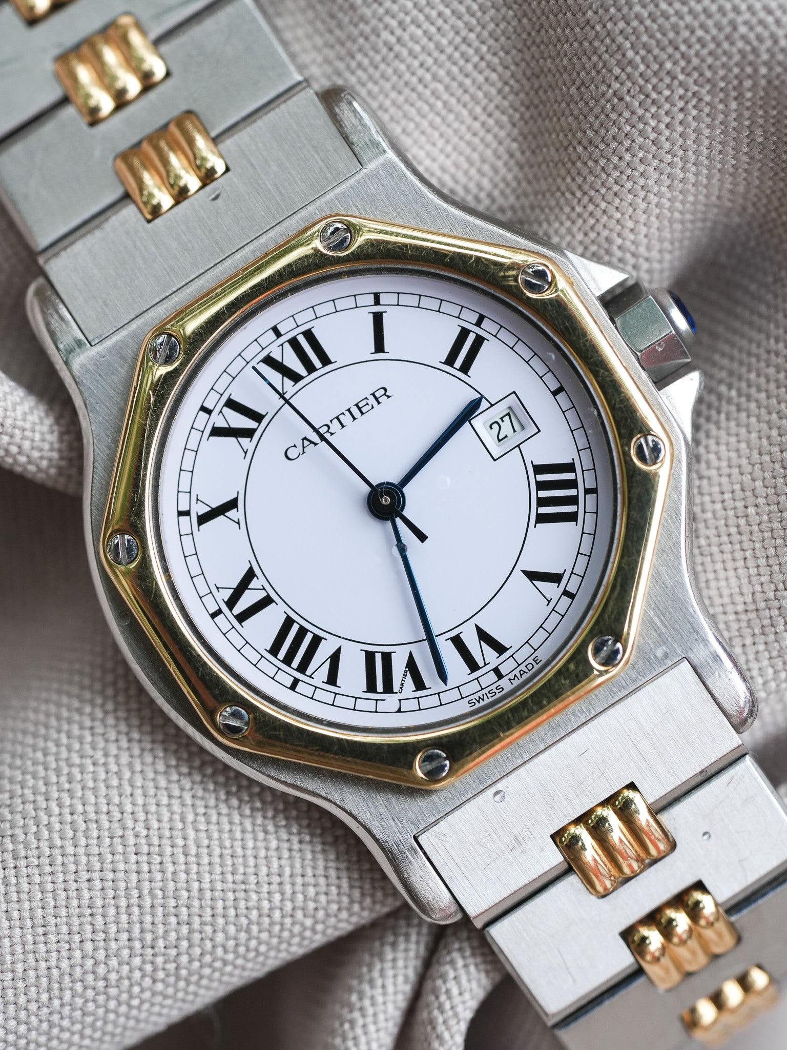 Cartier - Santos Octogonale 2965 Godron Automatique 29mm - 1990s 