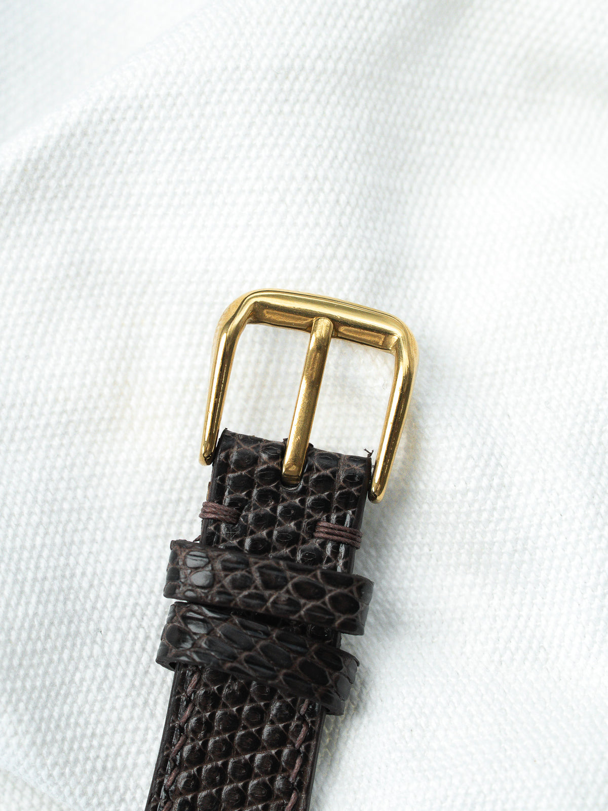 Bracelet cuir façon crocodile marron - Montre Seiko Quartz 9521-5040 - Atelier Victor