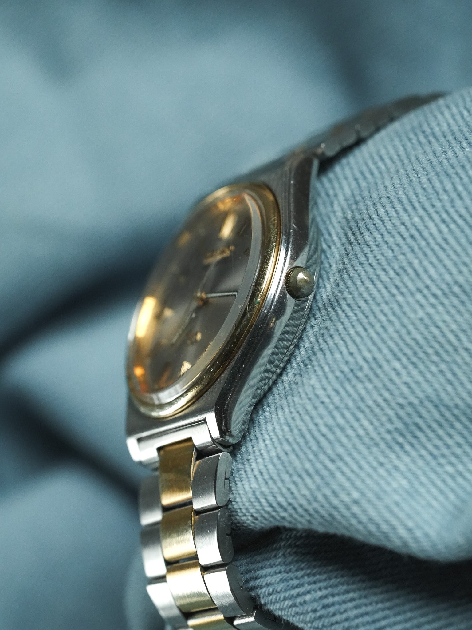 Seiko - SQ Acero Oro Fecha Esfera plata - 1982 