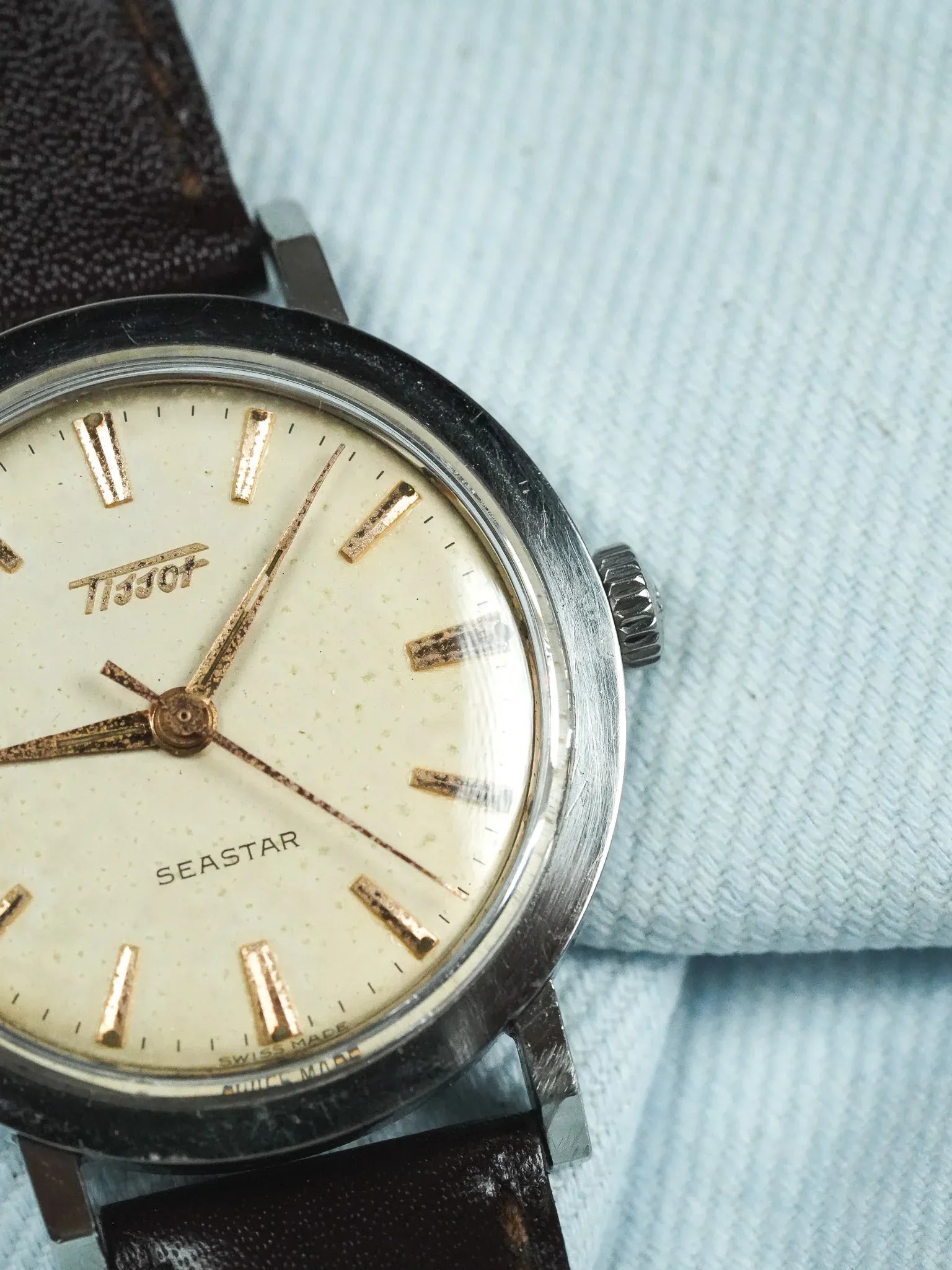Tissot - Seastar Index Rose Gold Patine Creme - 1950s 