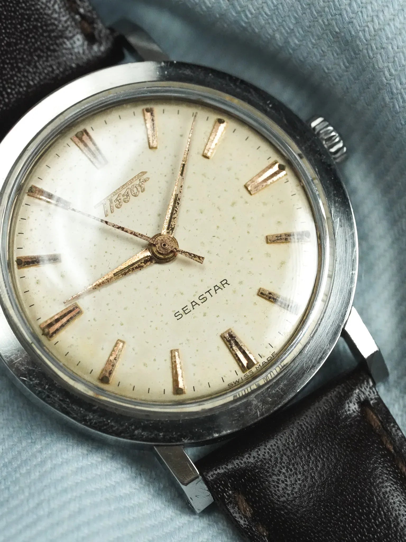 Tissot - Seastar Index Rose Gold Patine Creme - 1950s 