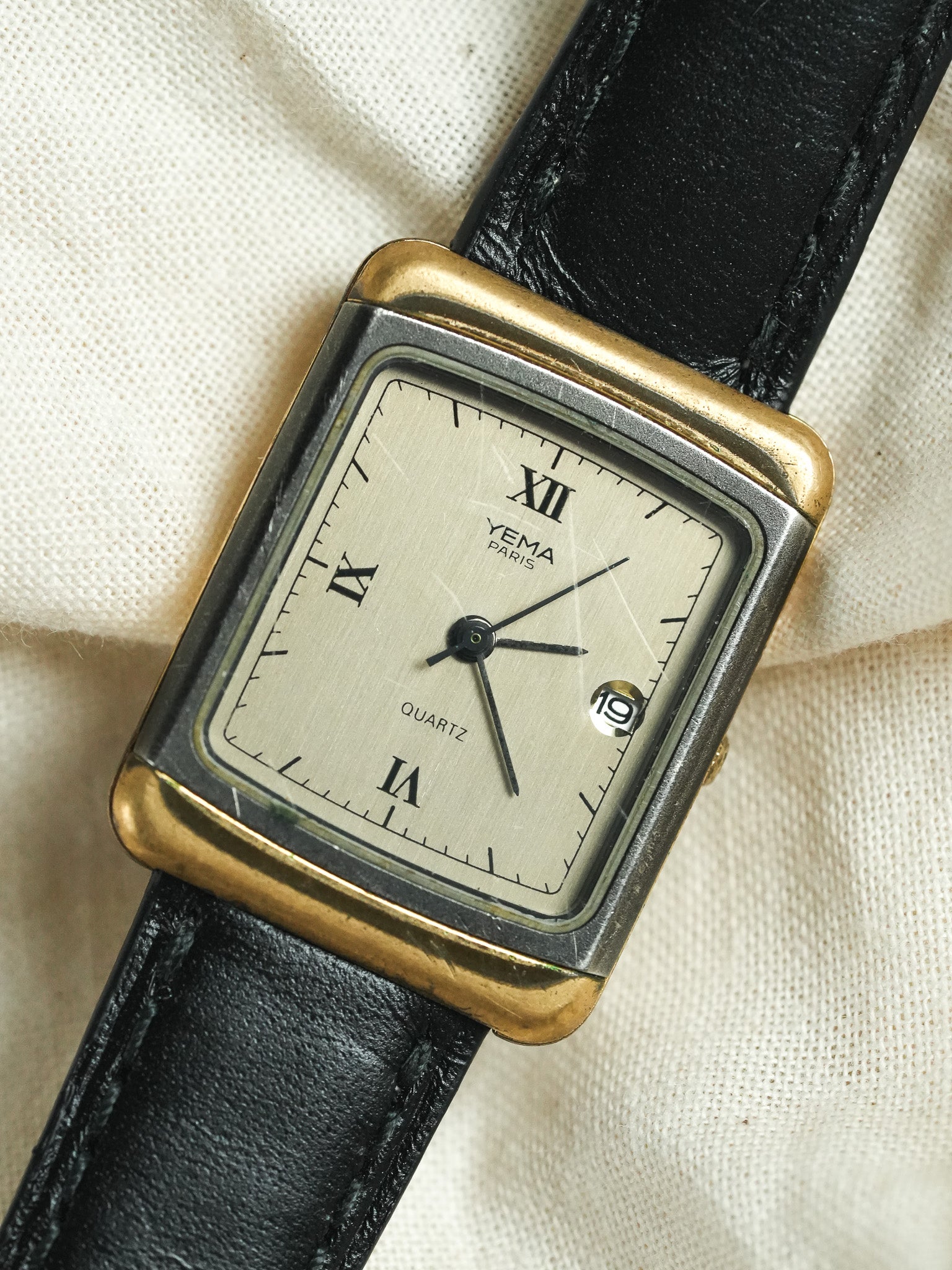 Yema - Mini Tank Gold Steel Date - 1990s 