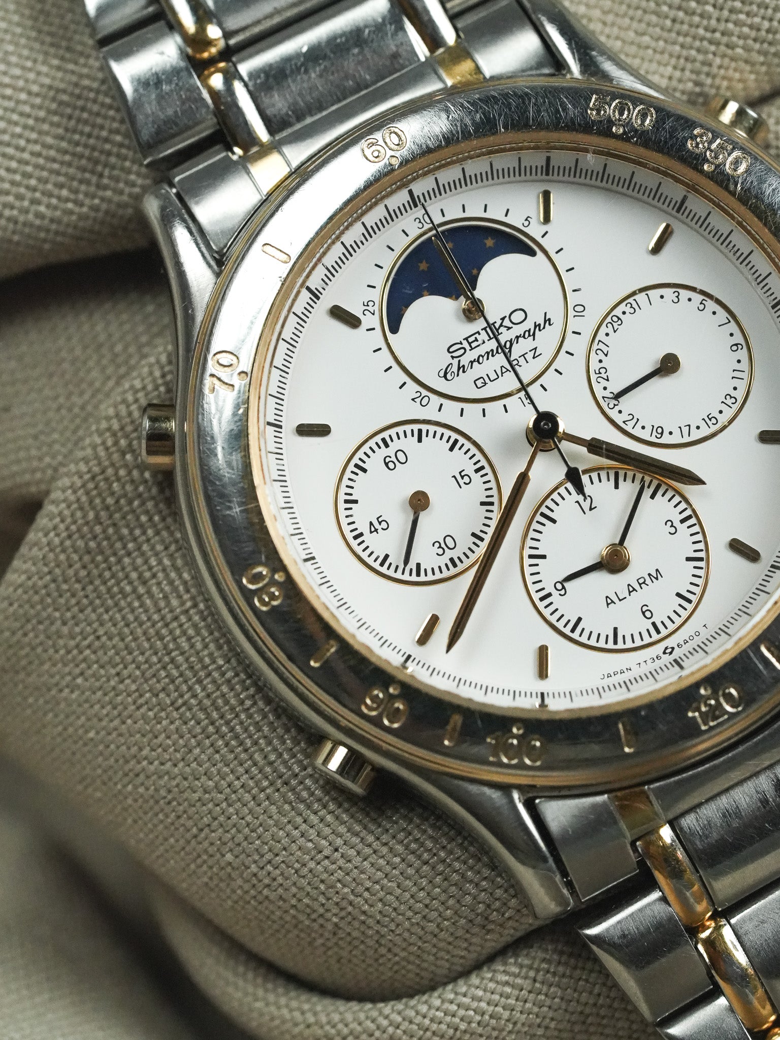 Seiko - Two-tone Moon Phase Chronograph Chronograph - 1989 