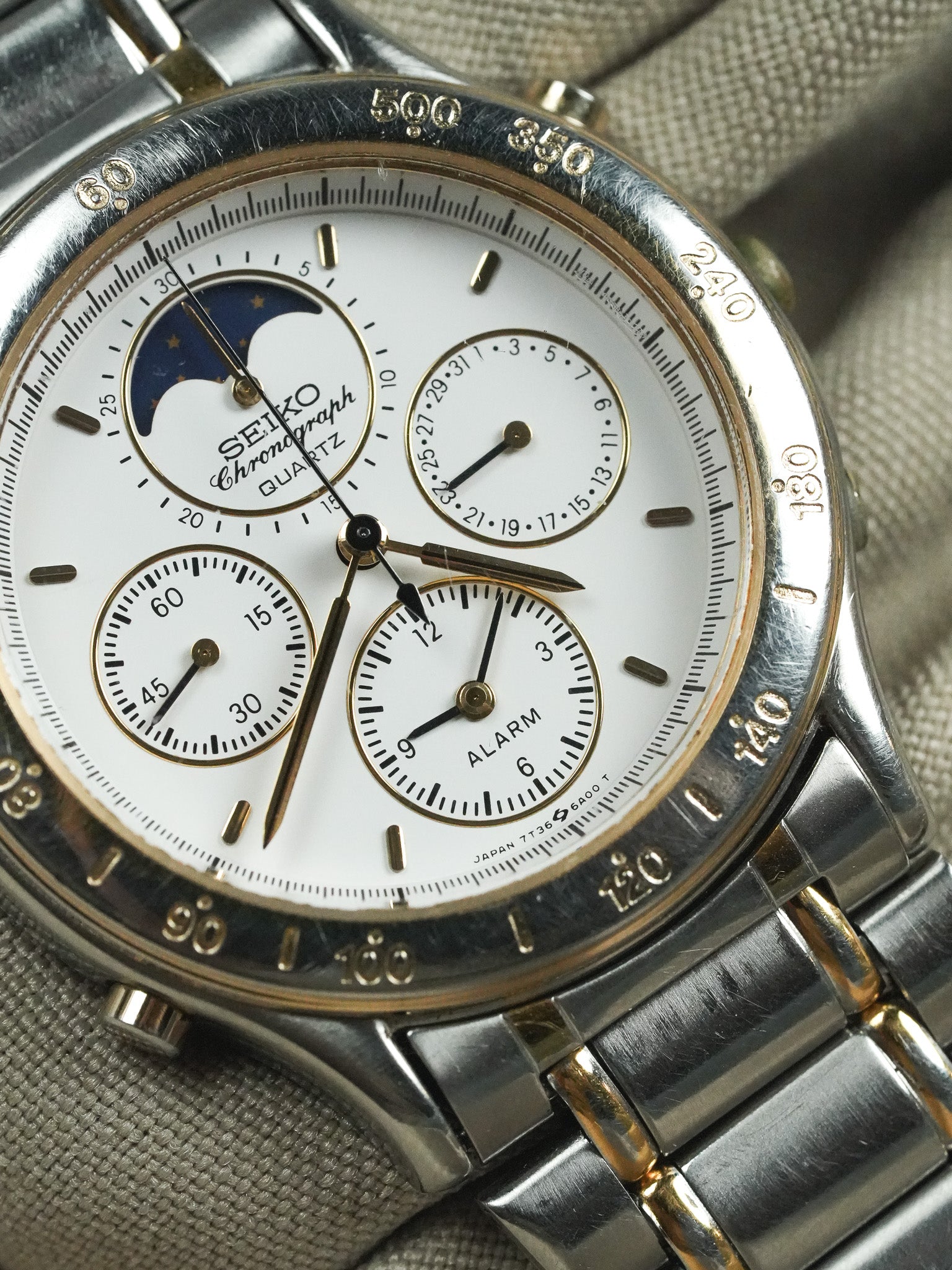 Seiko - Two-tone Moon Phase Chronograph Chronograph - 1989 