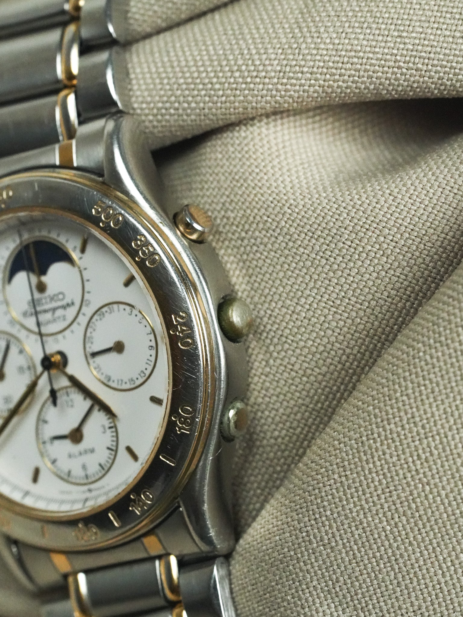 Seiko - Two-tone Moon Phase Chronograph Chronograph - 1989 