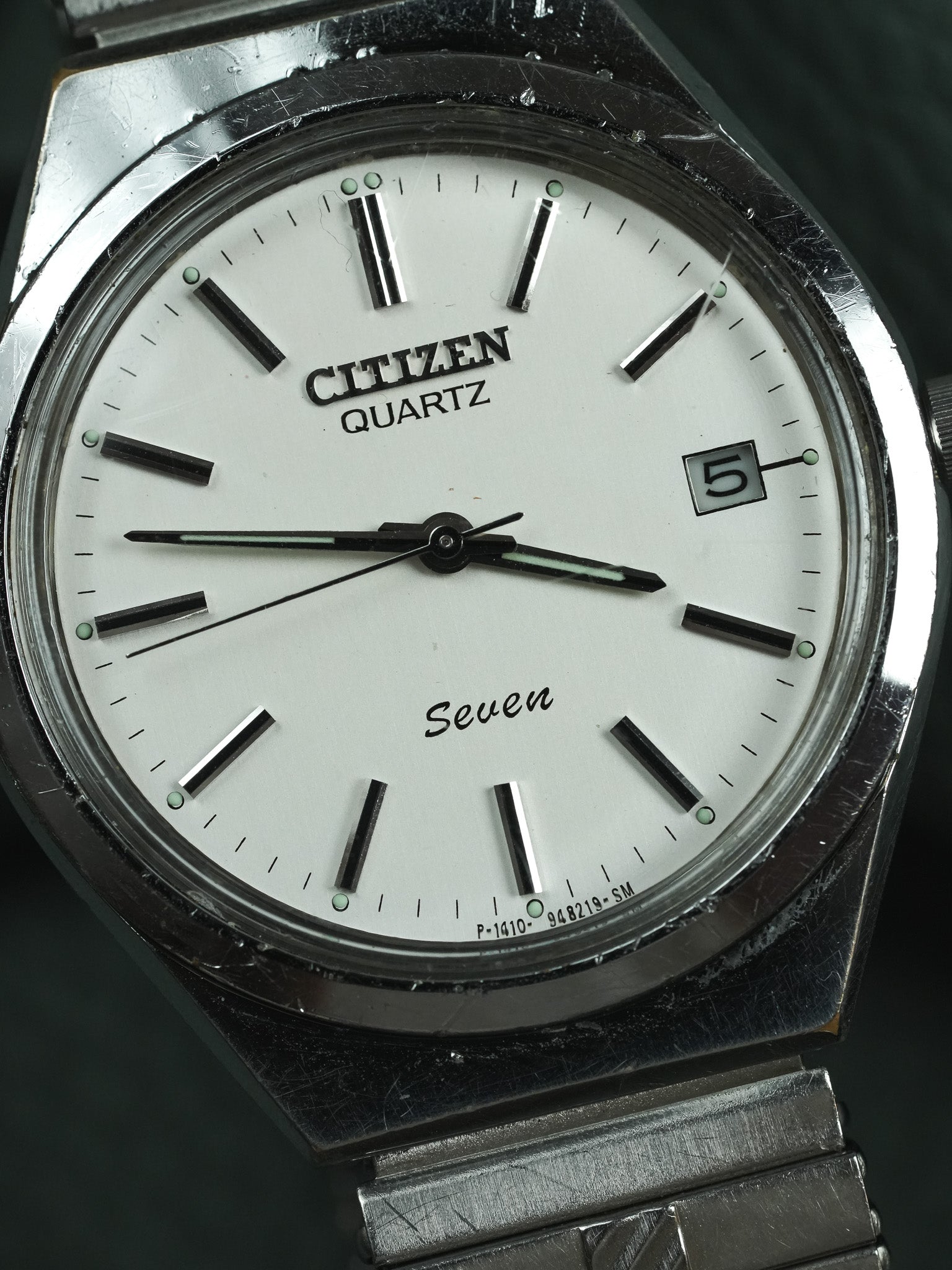 Citizen - Tonneau Stahl Quarz Seven Date - 1990s 