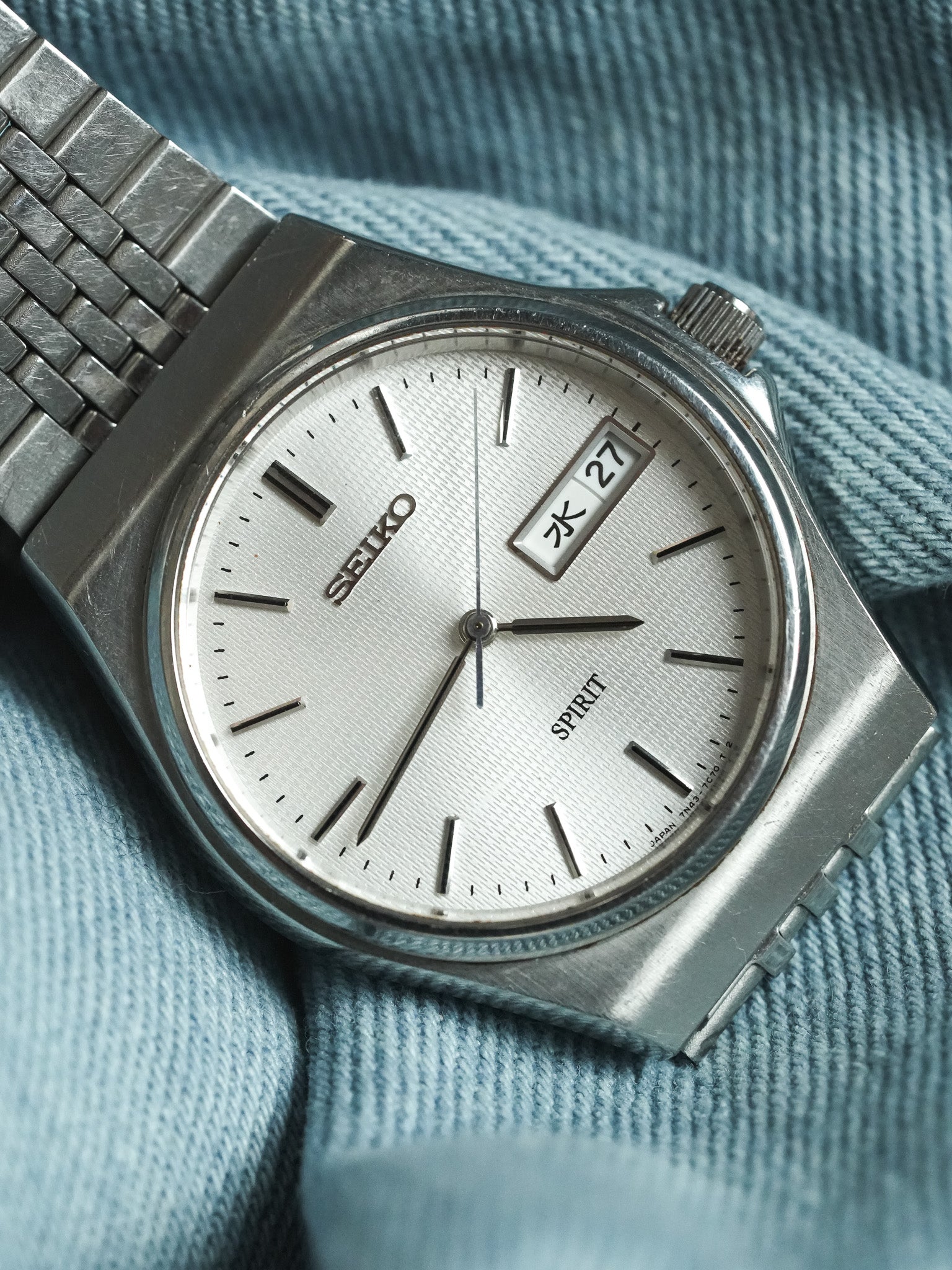 Seiko - Spirit Daydate Kanji Acier Tapissé - 1989