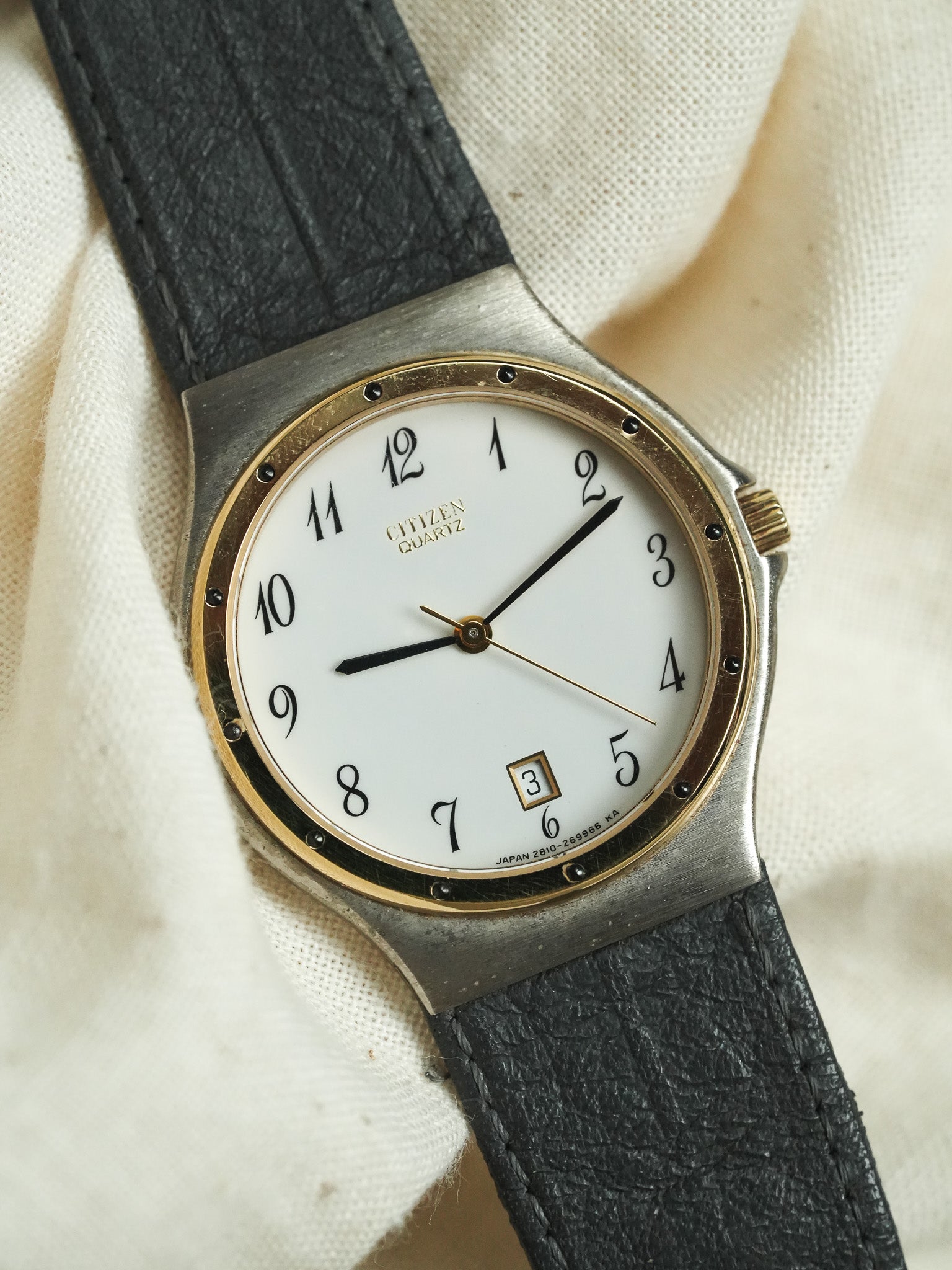 Citizen - Acier Bracelet Intégré Cadran Blanc - NOS - 1990s