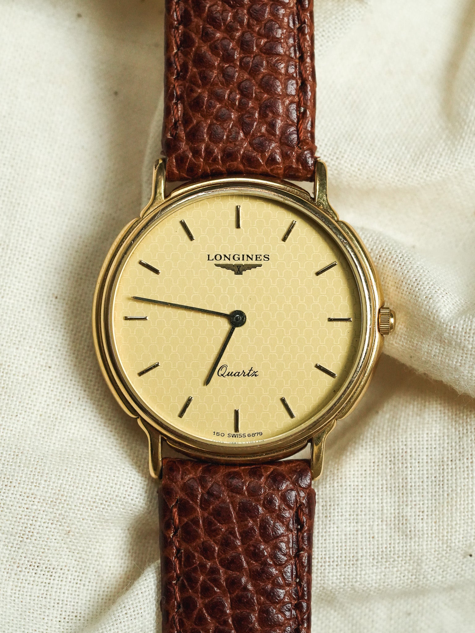 Longines - Ronde Cadran Ecaille Quartz Or - 1980s