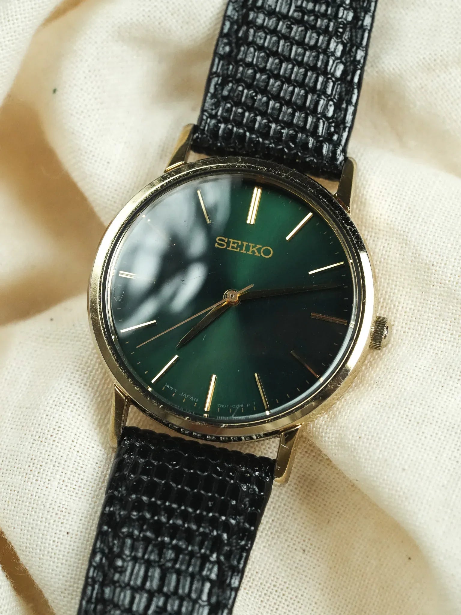 Seiko - Esfera Verde brillante índice oro - años 2000 