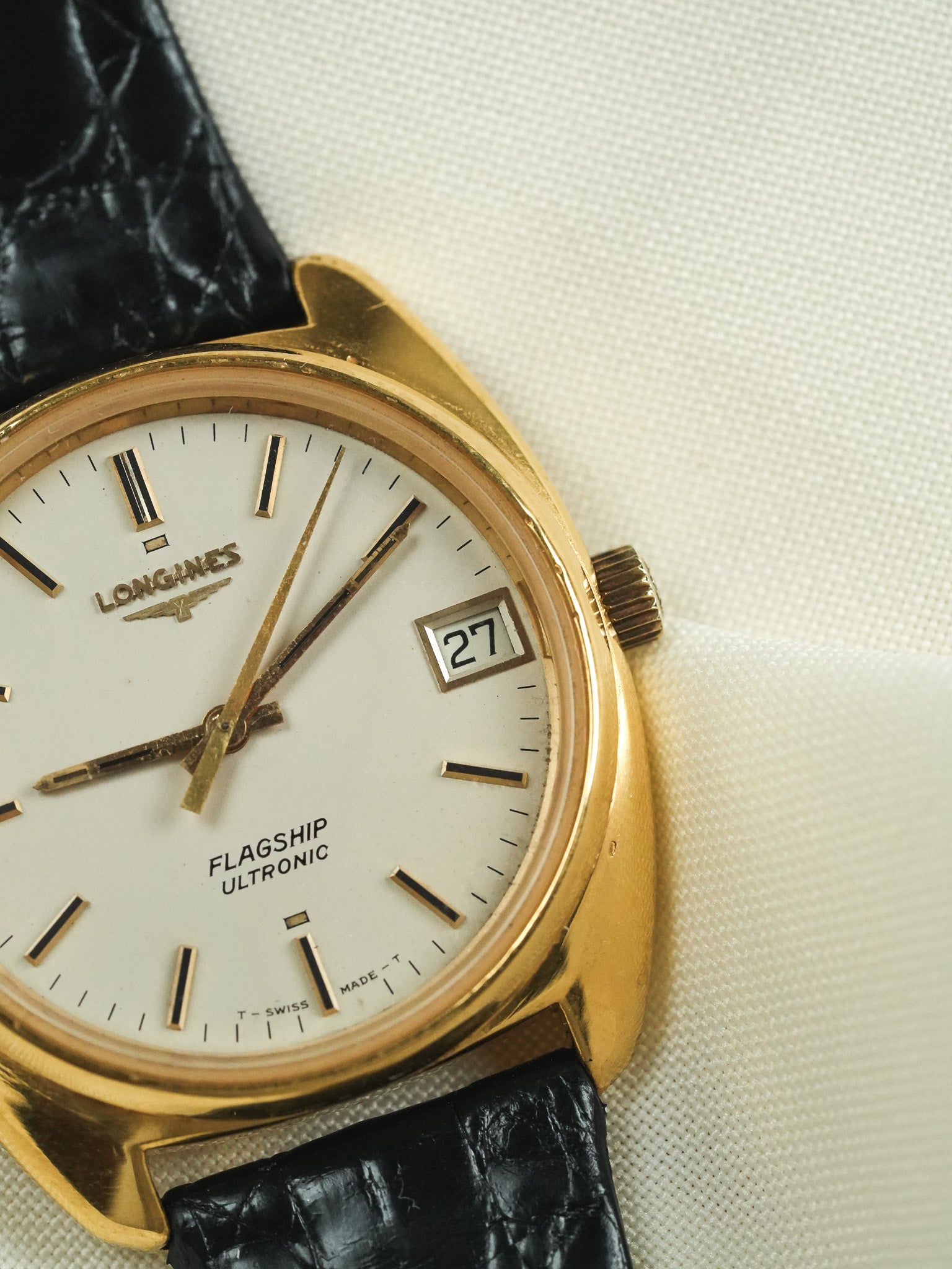 Longines - Flagship Ultronic Tonneau chapado en oro - 1970s 