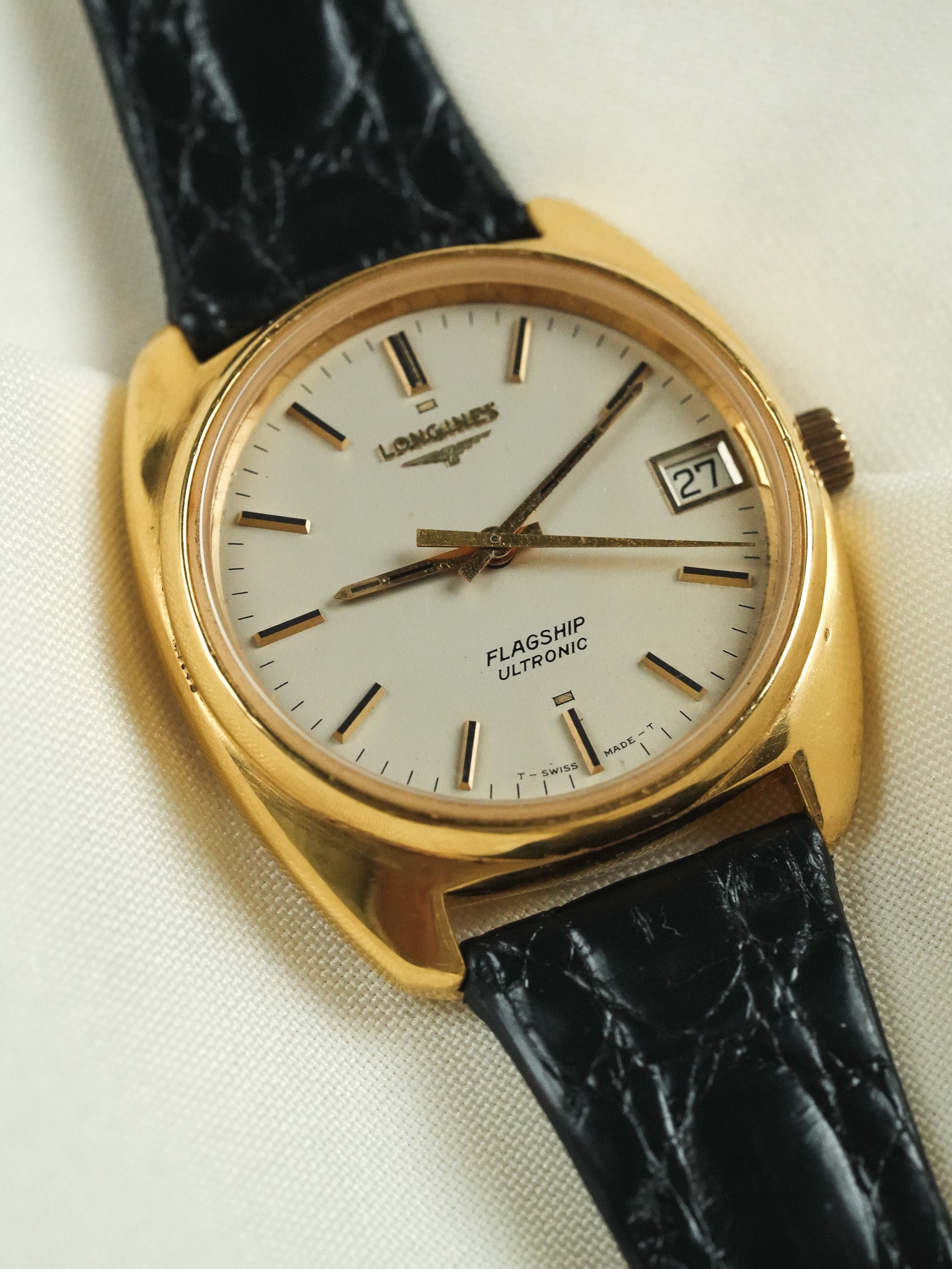 Longines - Flagship Ultronic Tonneau chapado en oro - 1970s 