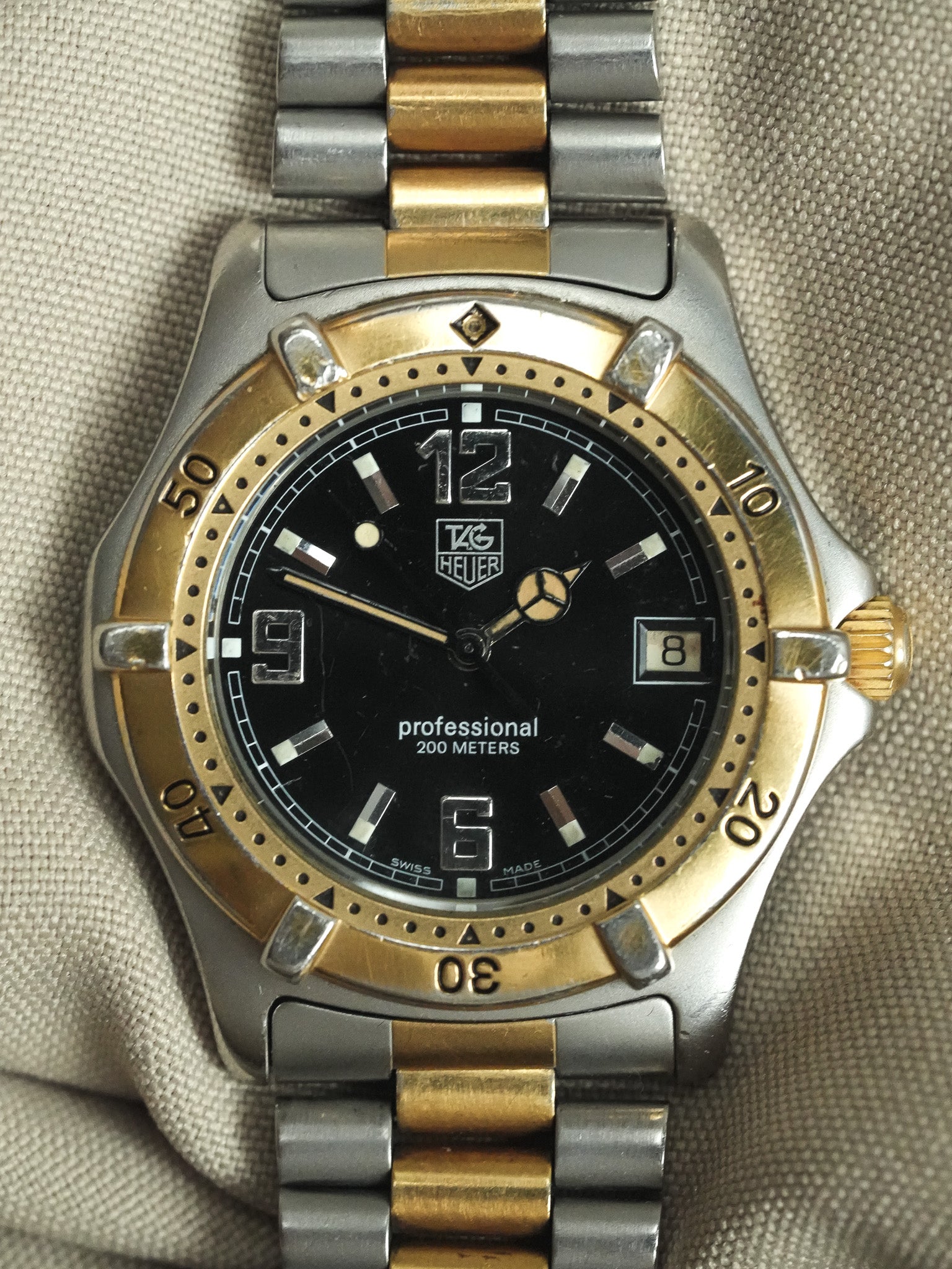 Tag Heuer - Professionale 2000 39mm Acciaio Oro Quadrante nero - 1990s 