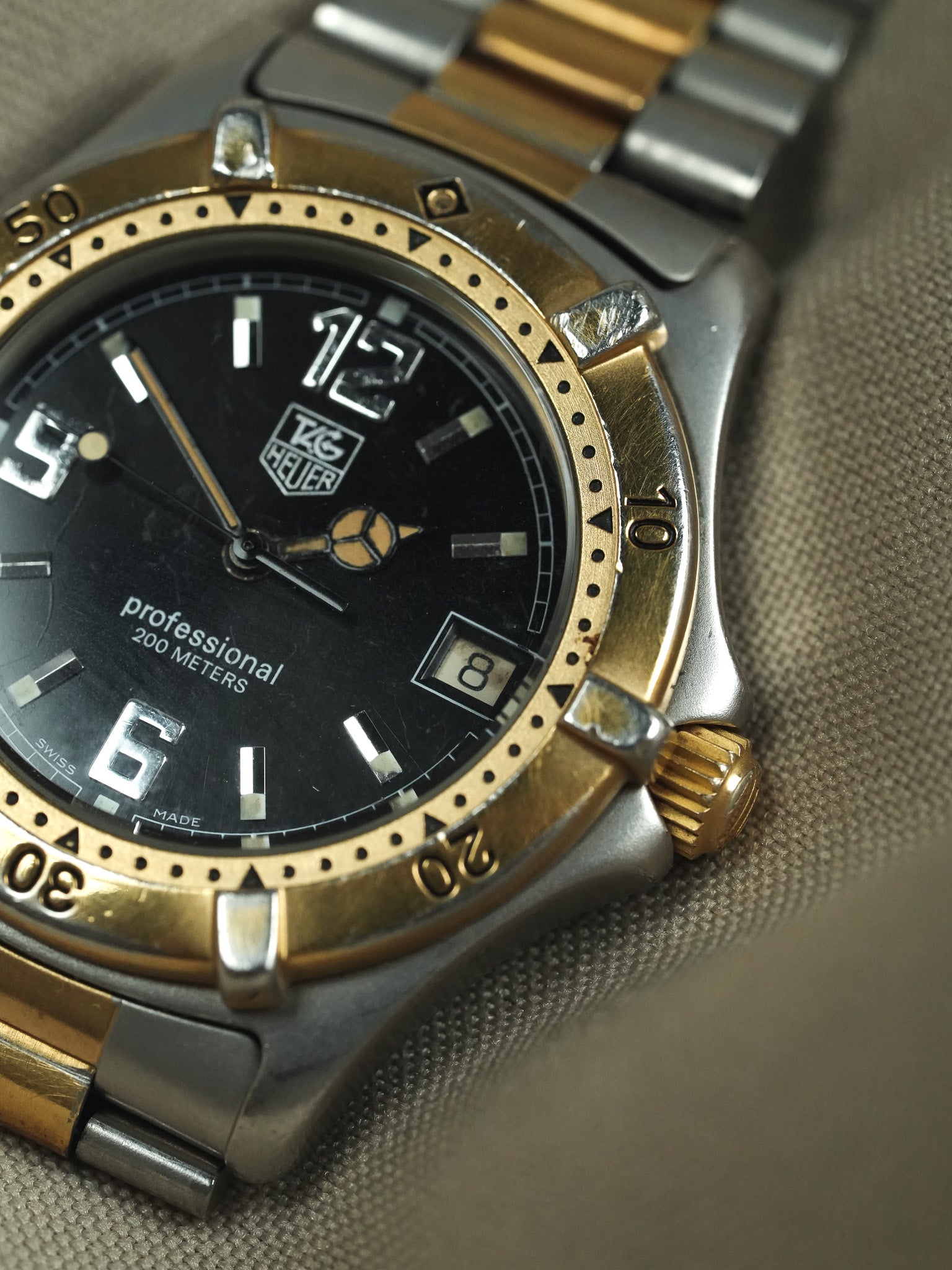 Tag Heuer - Professionale 2000 39mm Acciaio Oro Quadrante nero - 1990s 