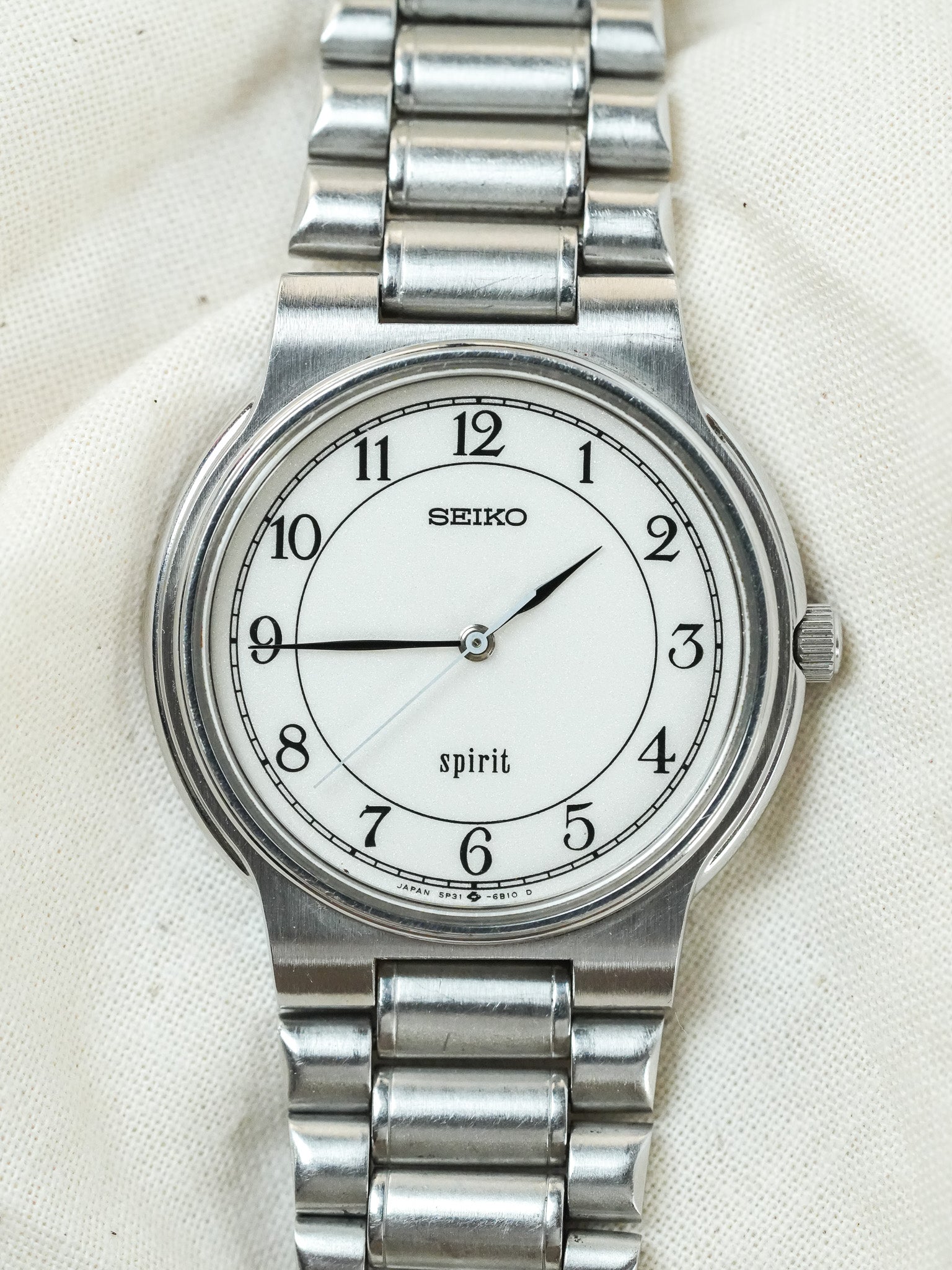Seiko - Spirit Rond Acier Blanc sablé Chiffres Arabes Bracelet acier - 1987