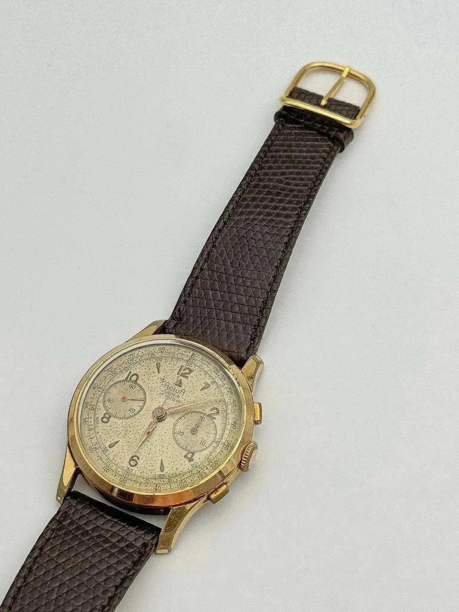 Actua Genève - Chrono Landeron Plaqué or - 1950s - Atelier Victor
