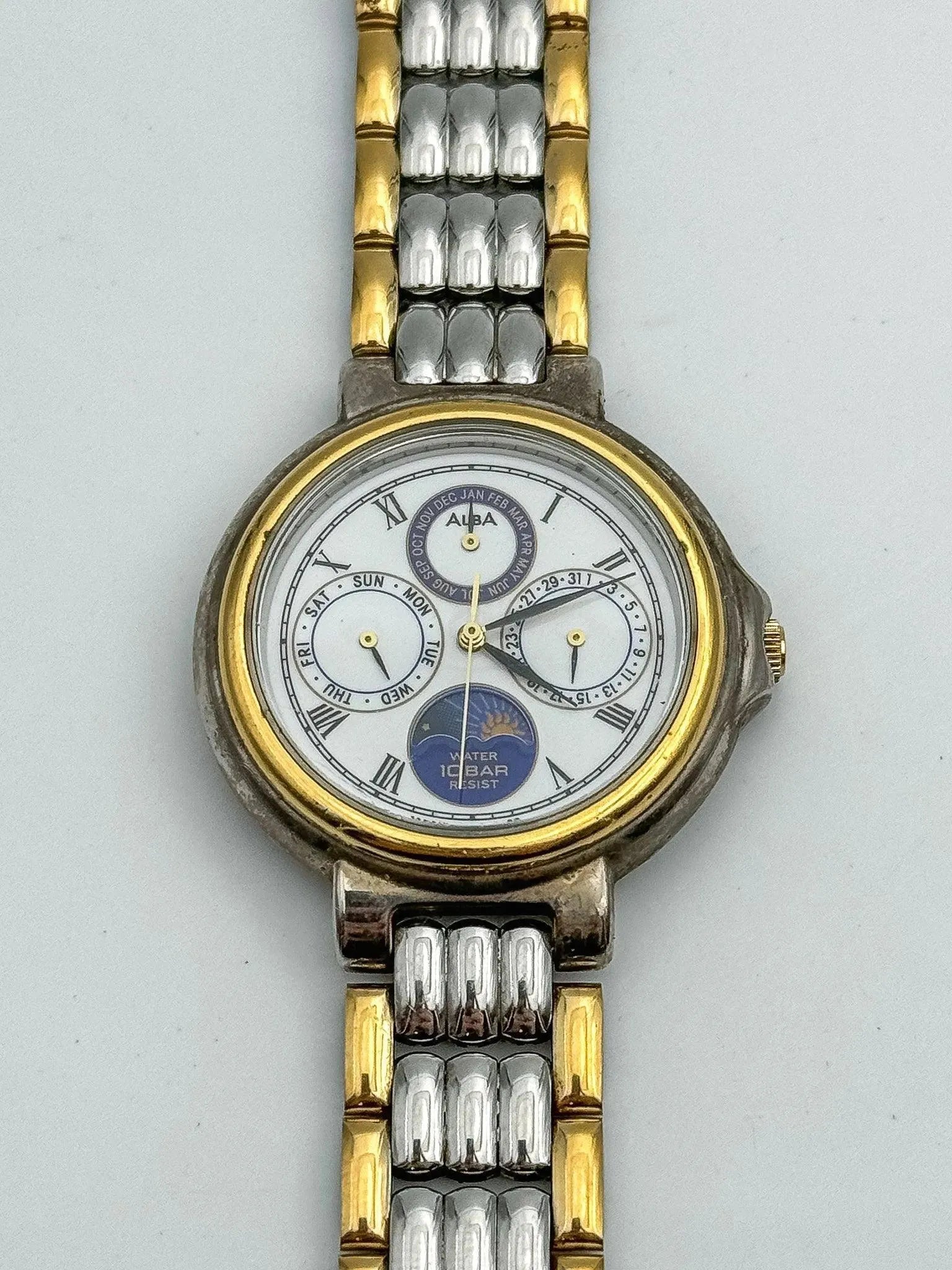Alba by Seiko - Moonphase Triple Calendar - 1990s - Atelier Victor Paris - Vintage Watch Shop Dubai