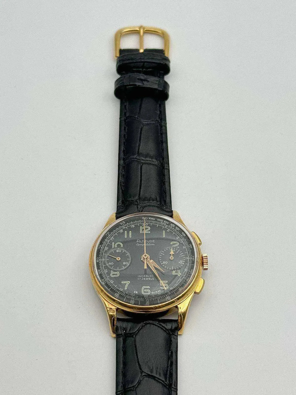 Altitude Competition - Chronograph Venus Black - 1960s - Atelier Victor Paris - Vintage Watch Shop Dubai