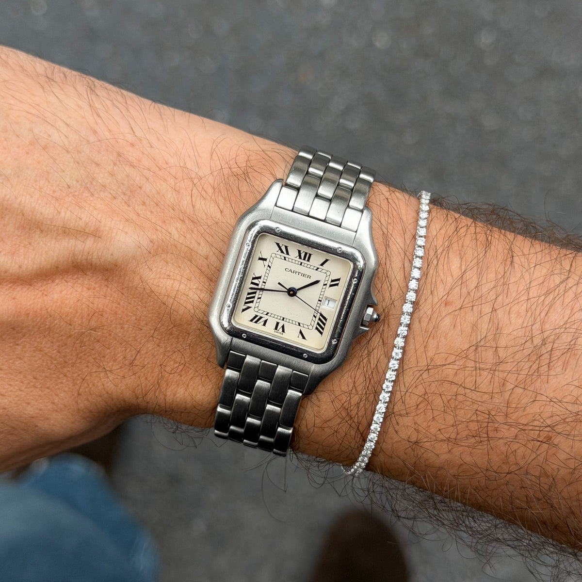 Montre Cartier vintage et bracelet Atelier Victor