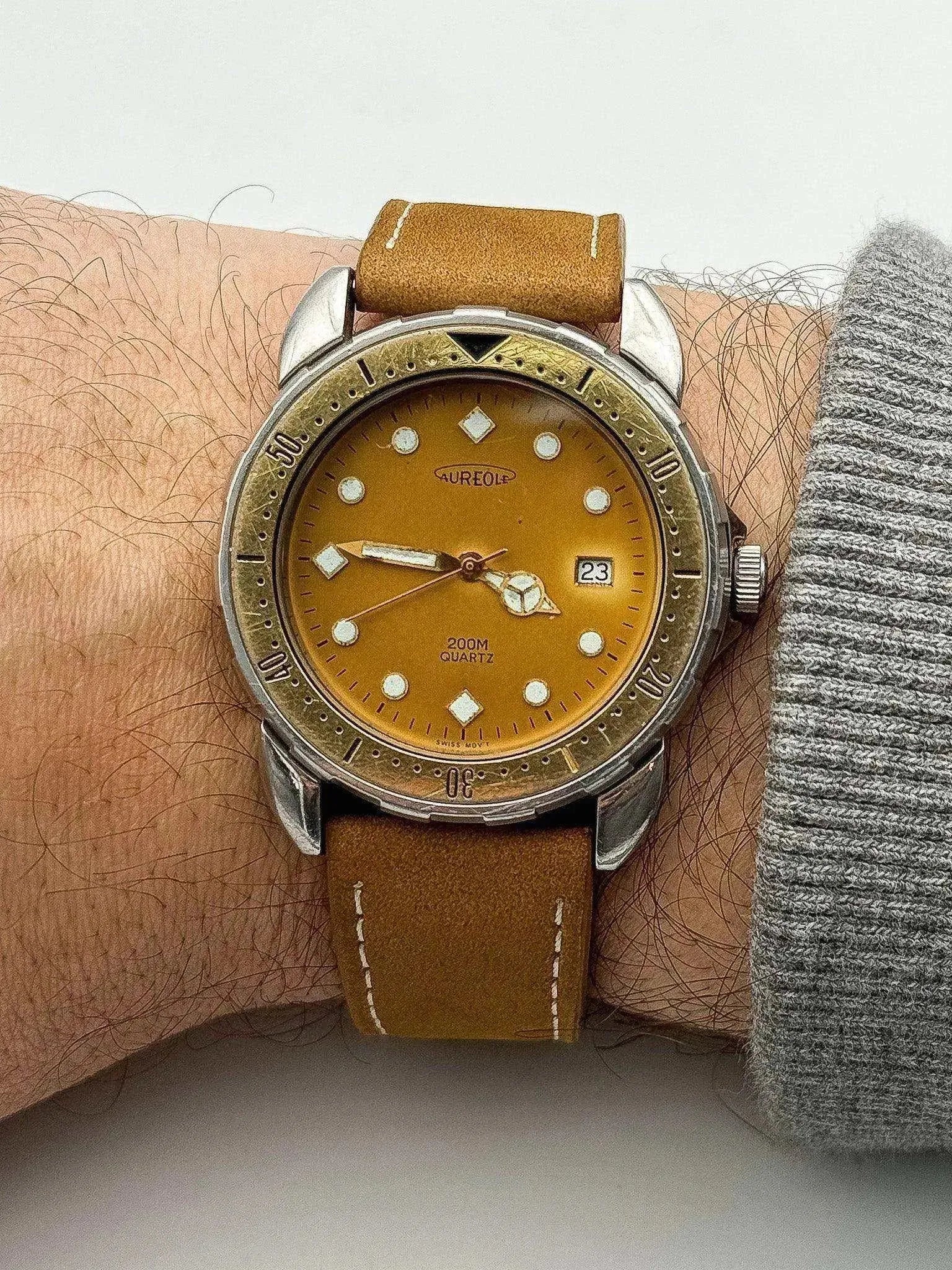 Aureole - Camel Date - 1990s - Atelier Victor Paris - Vintage Watch Shop Dubai