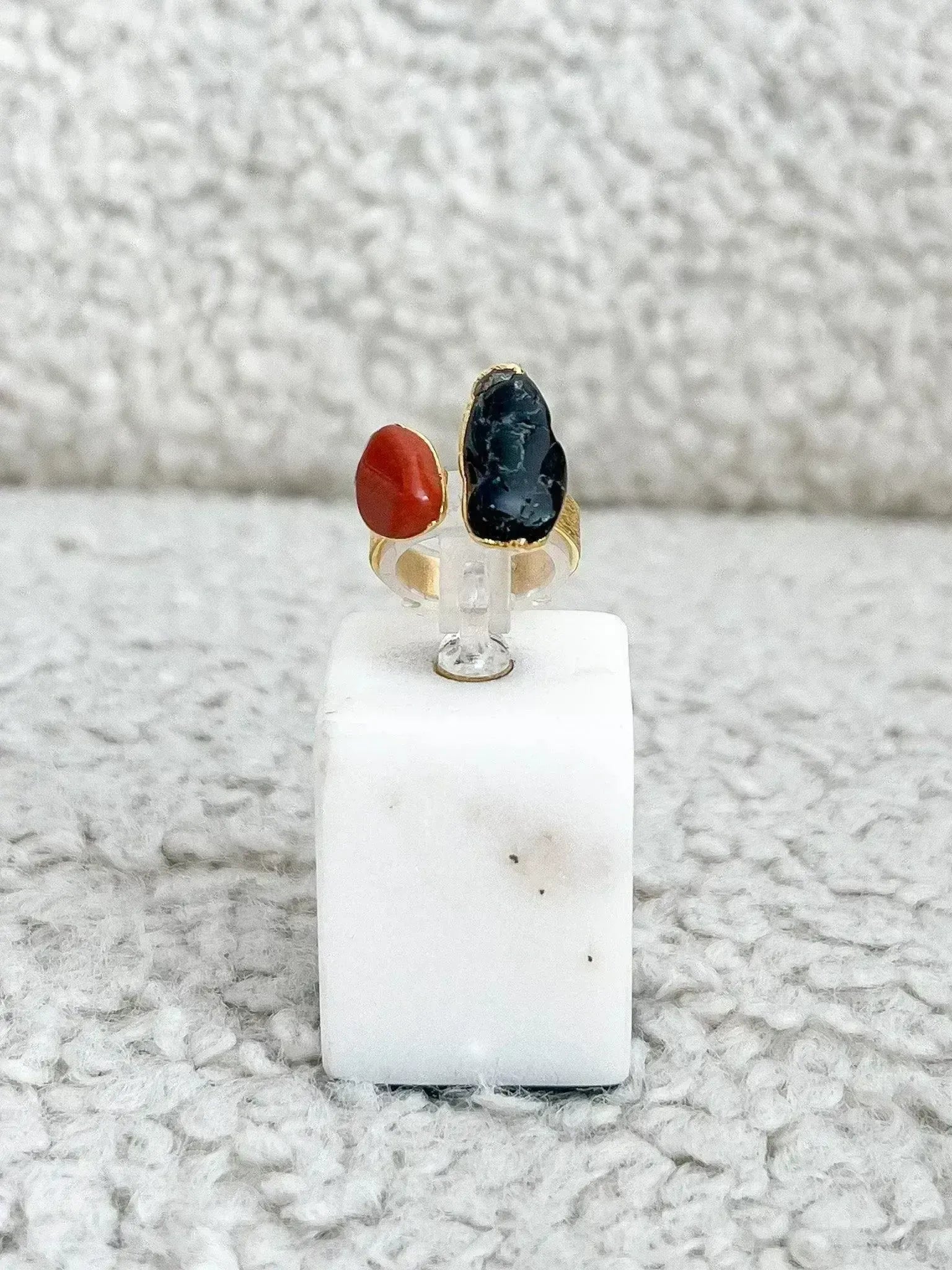 Double Ring - Jasper and Tourmaline