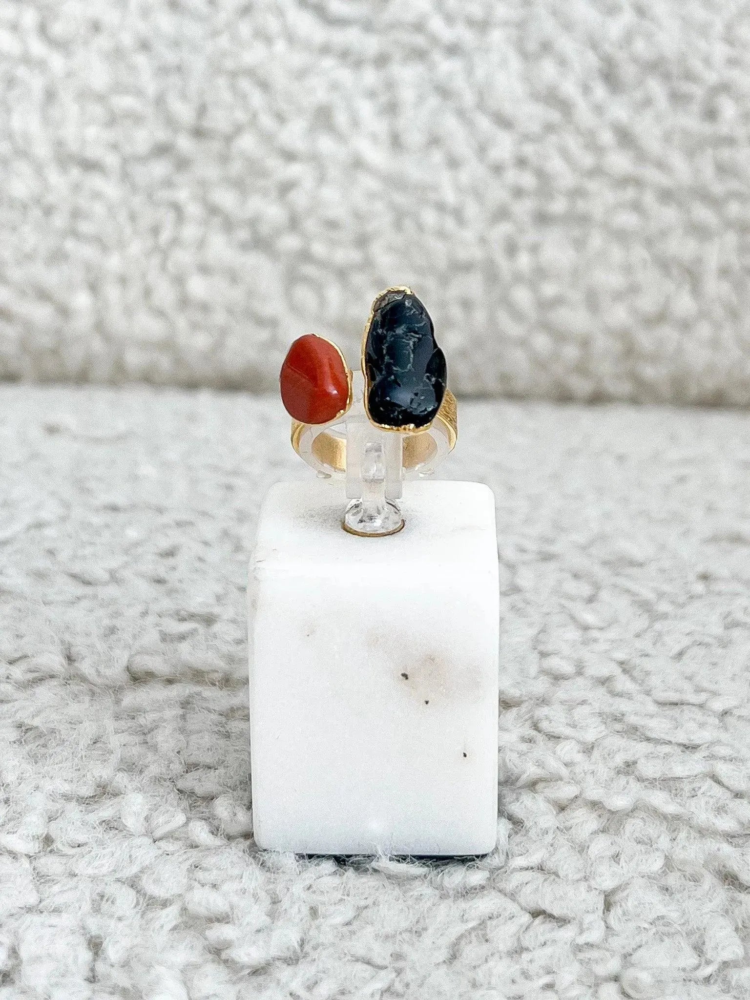Bague Double - Jaspet et Tourmaline - Atelier Victor Paris - Vintage Watch Shop Dubai