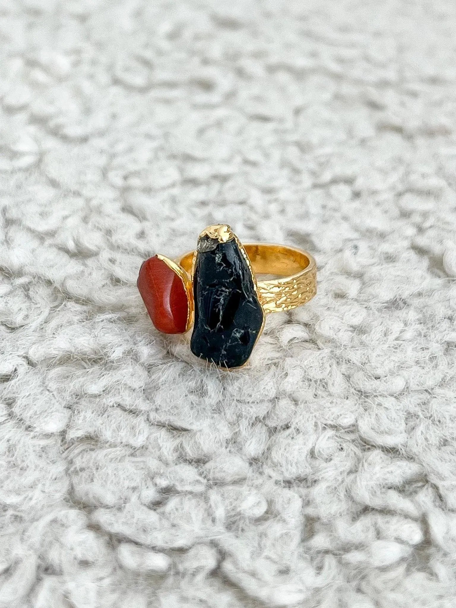 Bague Double - Jaspet et Tourmaline - Atelier Victor Paris - Vintage Watch Shop Dubai