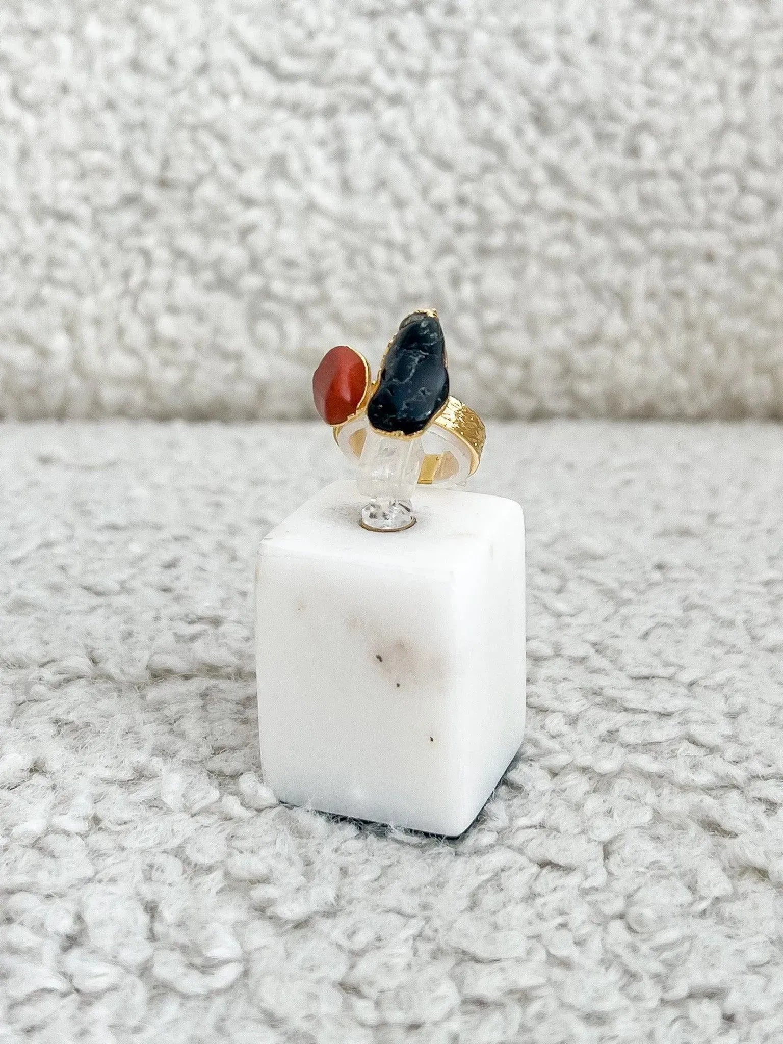 Bague Double - Jaspet et Tourmaline - Atelier Victor - Vintage  Shop