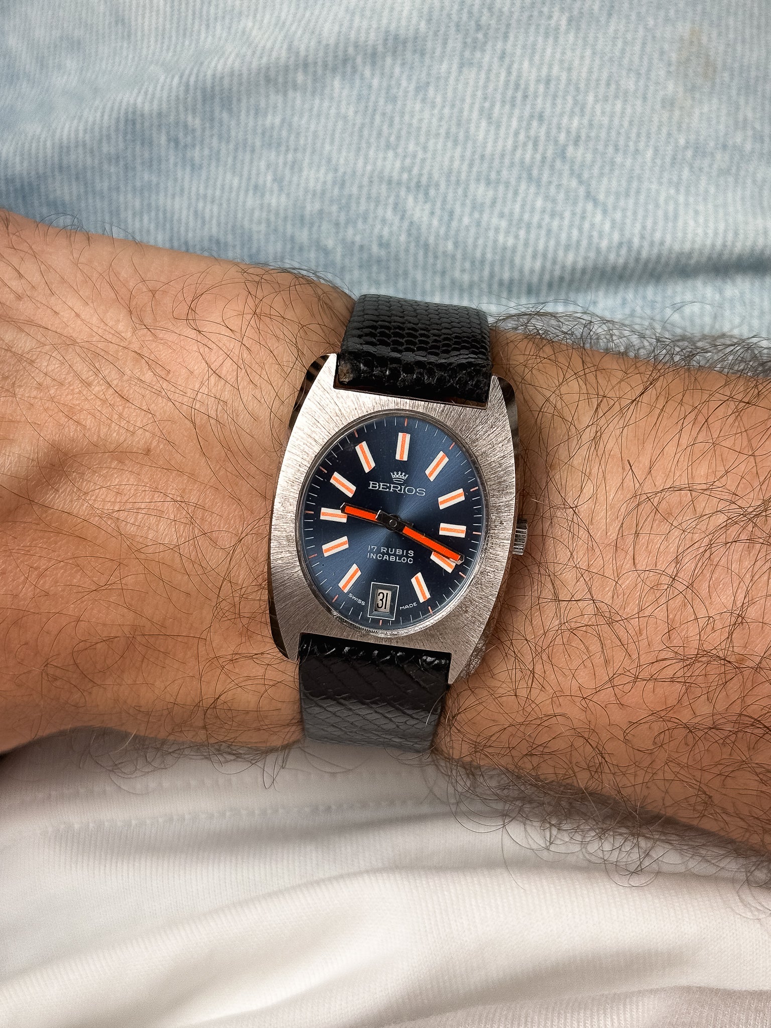 Berios - Tonneau Blue Orange - NOS - 1980s - Atelier Victor - Vintage  Shop