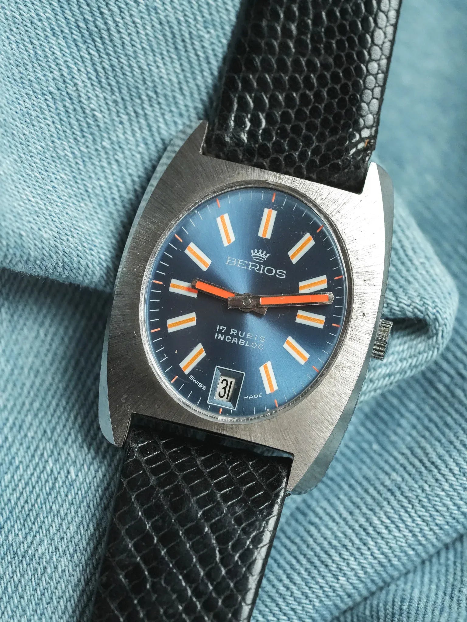 Berios - Tonneau Blue Orange - NOS - 1980s - Atelier Victor - Vintage  Shop