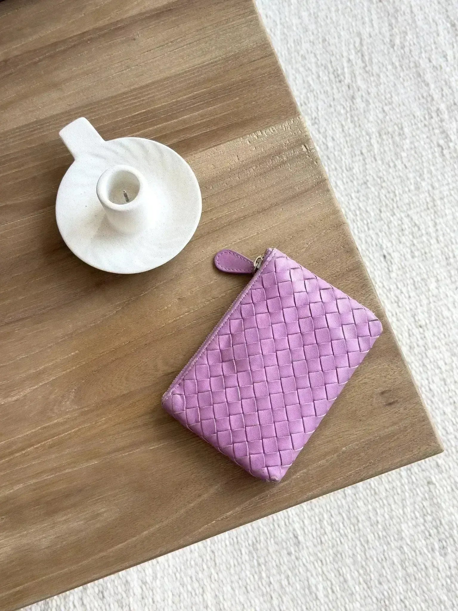Bottega Veneta - Pink leather coin purse