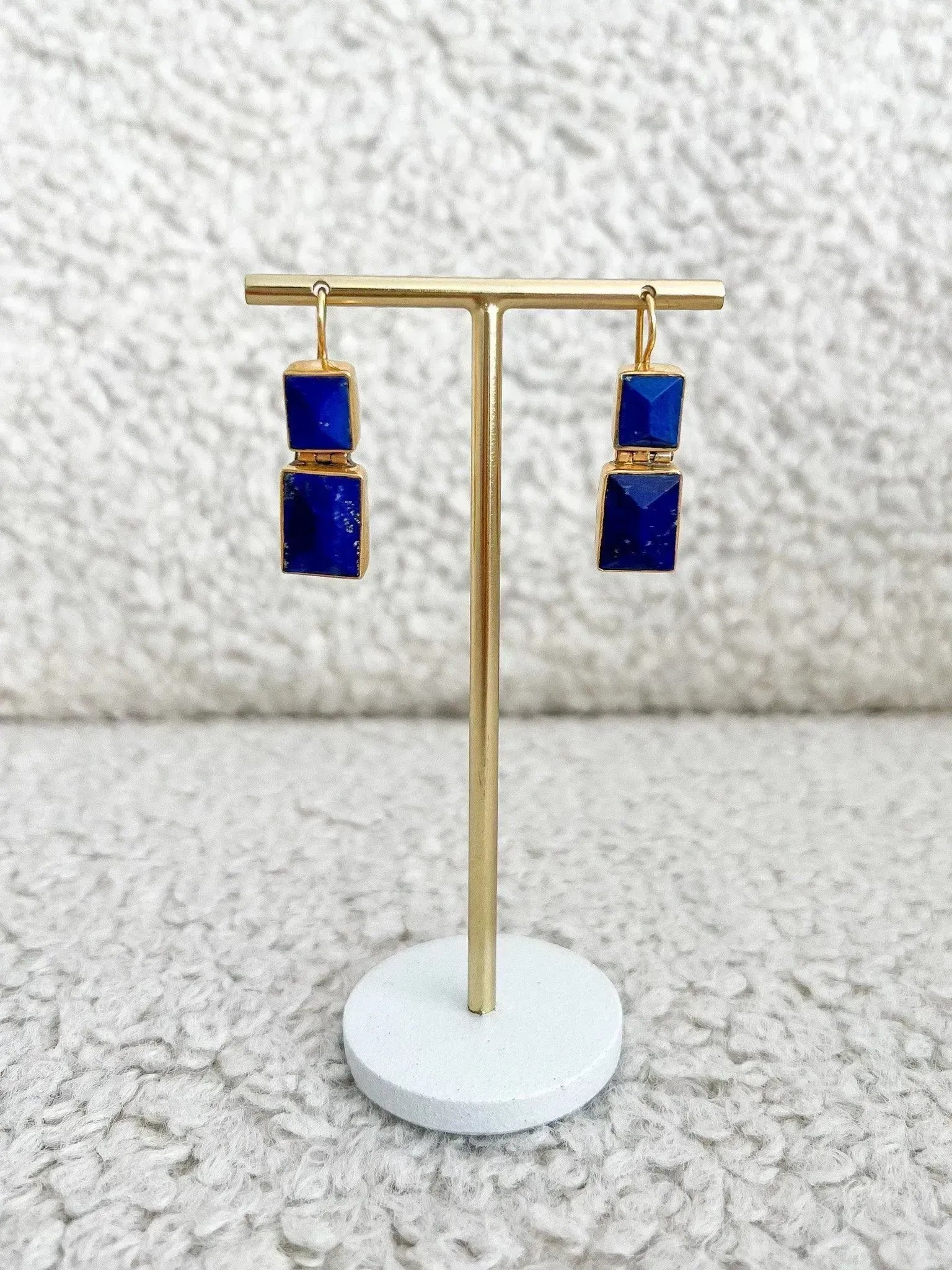Boucles d’oreilles - Lapis Luzili Argent doré - Atelier Victor