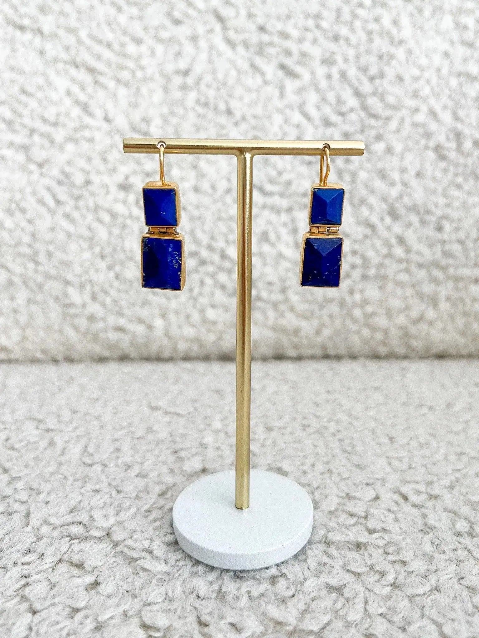 Boucles d’oreilles - Lapis Luzili Argent doré - Atelier Victor Paris - Vintage Watch Shop Dubai