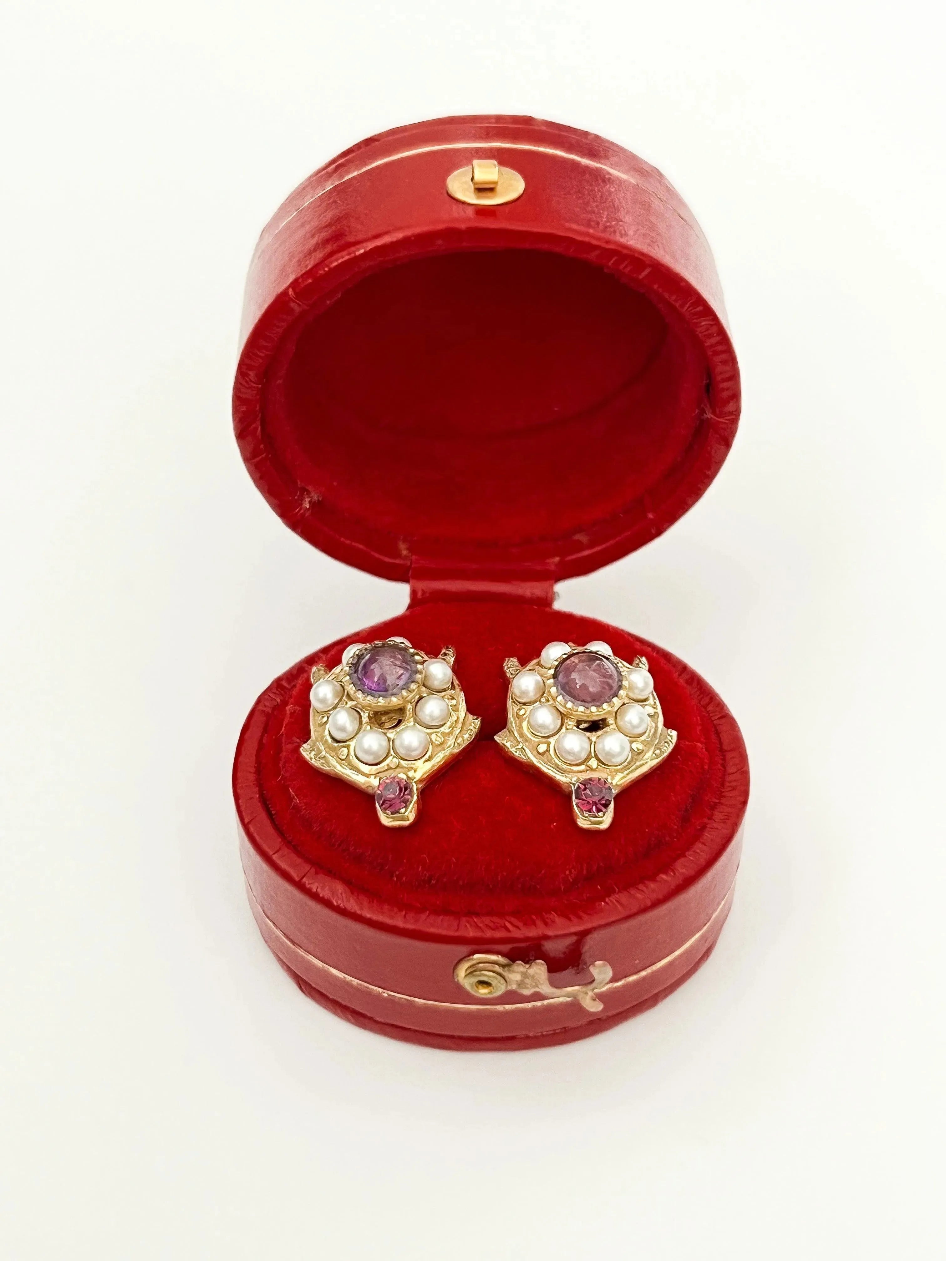 Boucles d’oreilles - Vermeil Améthyste Perles Naturelles - Atelier Victor - Vintage  Shop