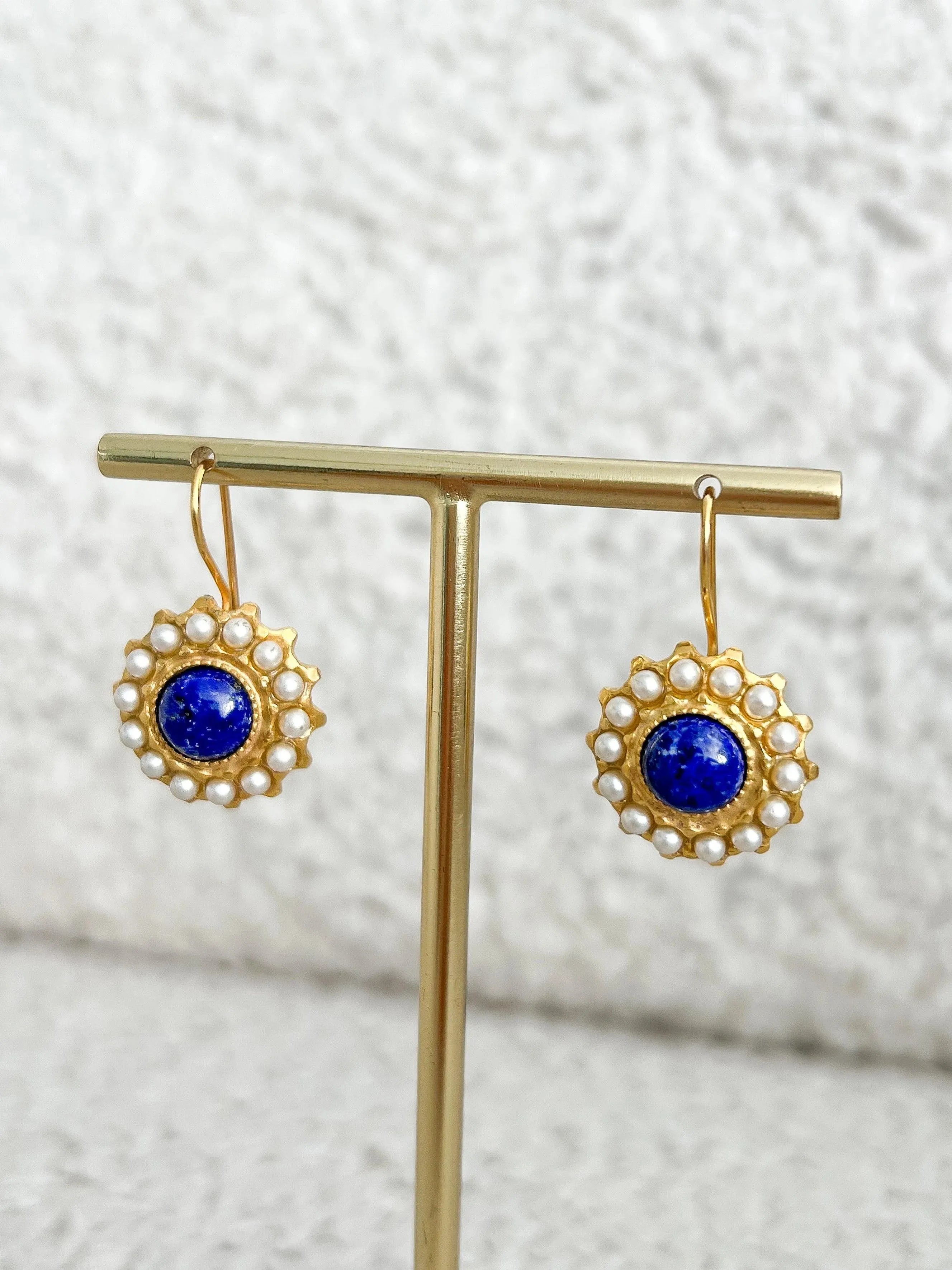 Boucles d’oreilles - Vermeil Lapis Lazuli Perles Naturelles - Atelier Victor Paris - Vintage Watch Shop Dubai