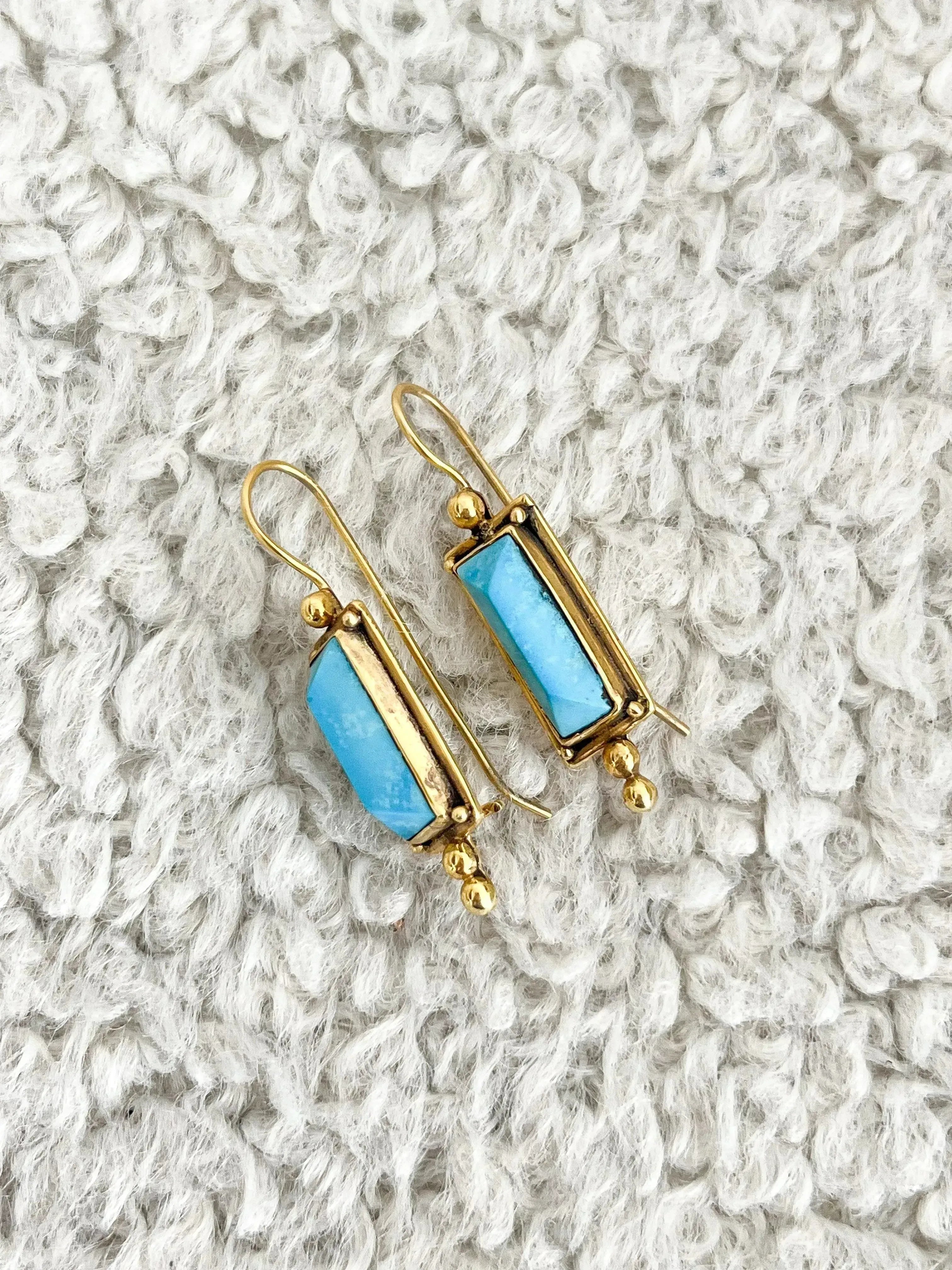 Boucles d’oreilles - Vermeil Turquoise Baguette - Atelier Victor