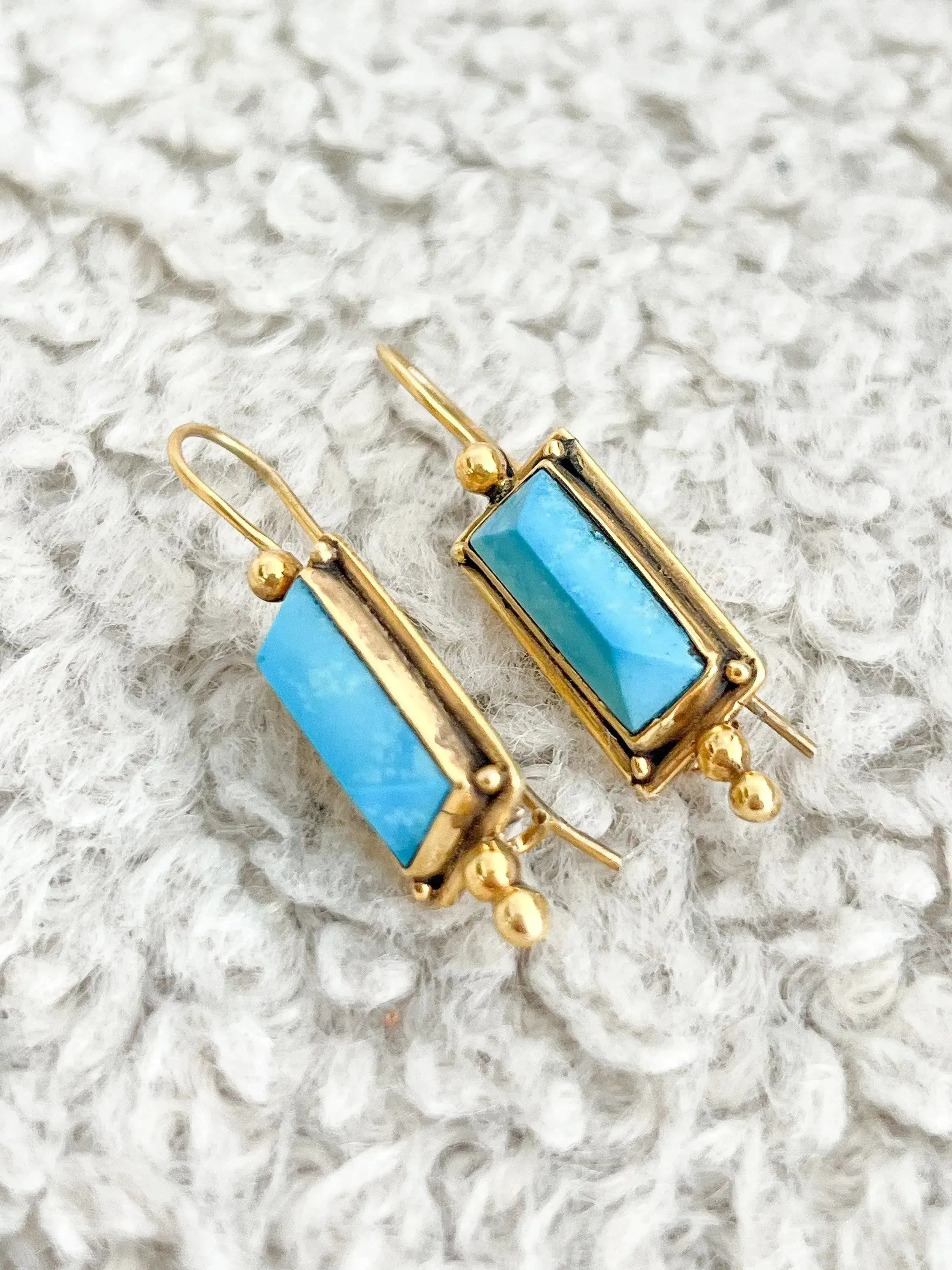 Boucles d’oreilles - Vermeil Turquoise Baguette - Atelier Victor